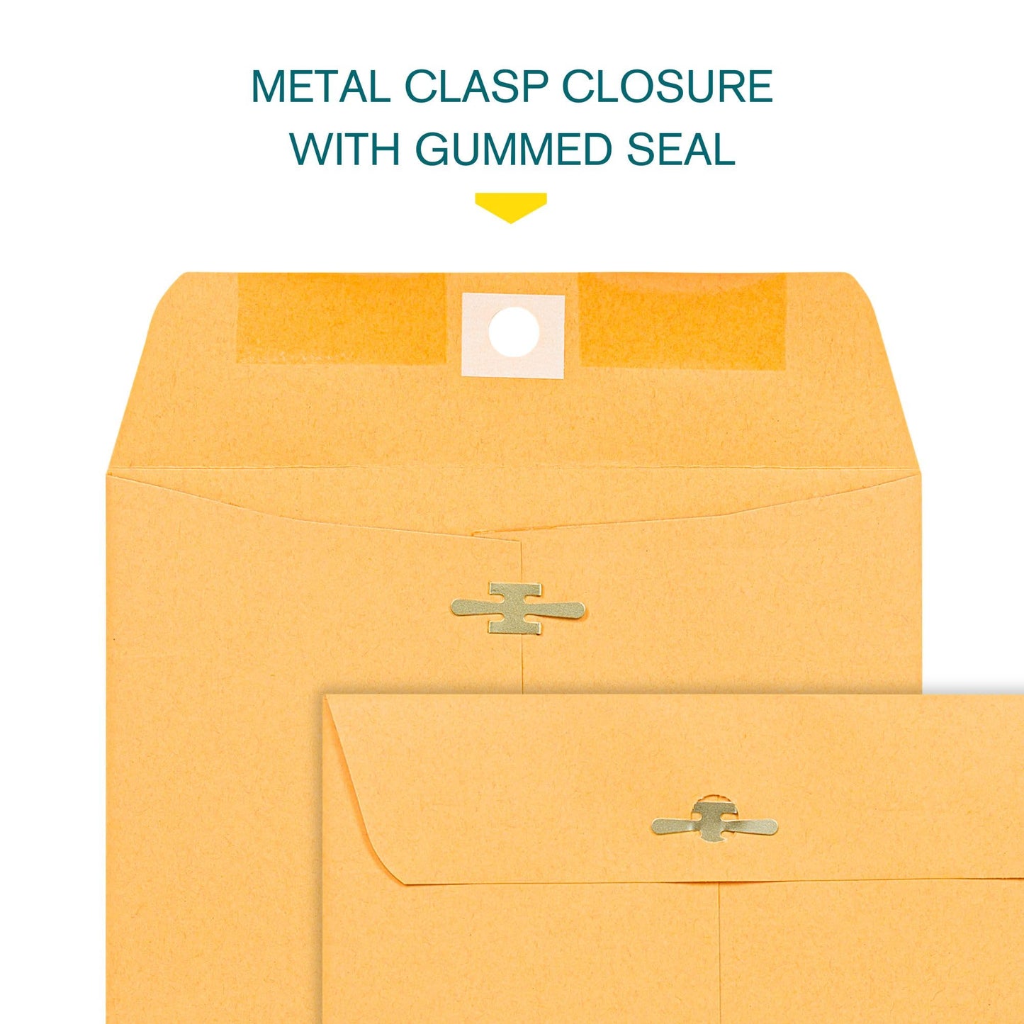6x9 Clasp Envelopes – 500 Pack Brown Kraft Catalog Envelopes with Clasp Closure & Gummed Seal – 28lb Heavyweight Paper Mailing Manila Envelopes for Home, Office, Business, Legal, or School