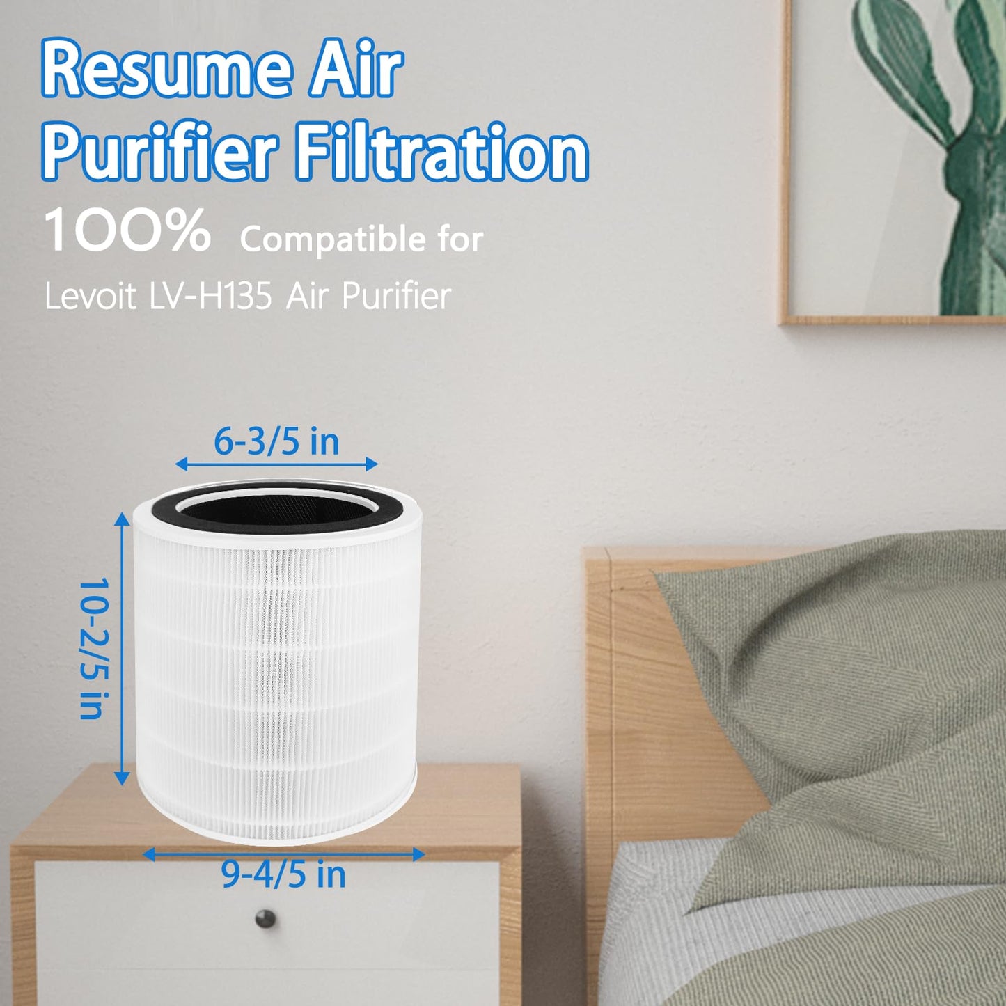 LV-H135 Replacement Filter Compatible for Levoit Models, 3-in-1 Great High-Efficiency Materials With Activated Carbon,By Improvedhand