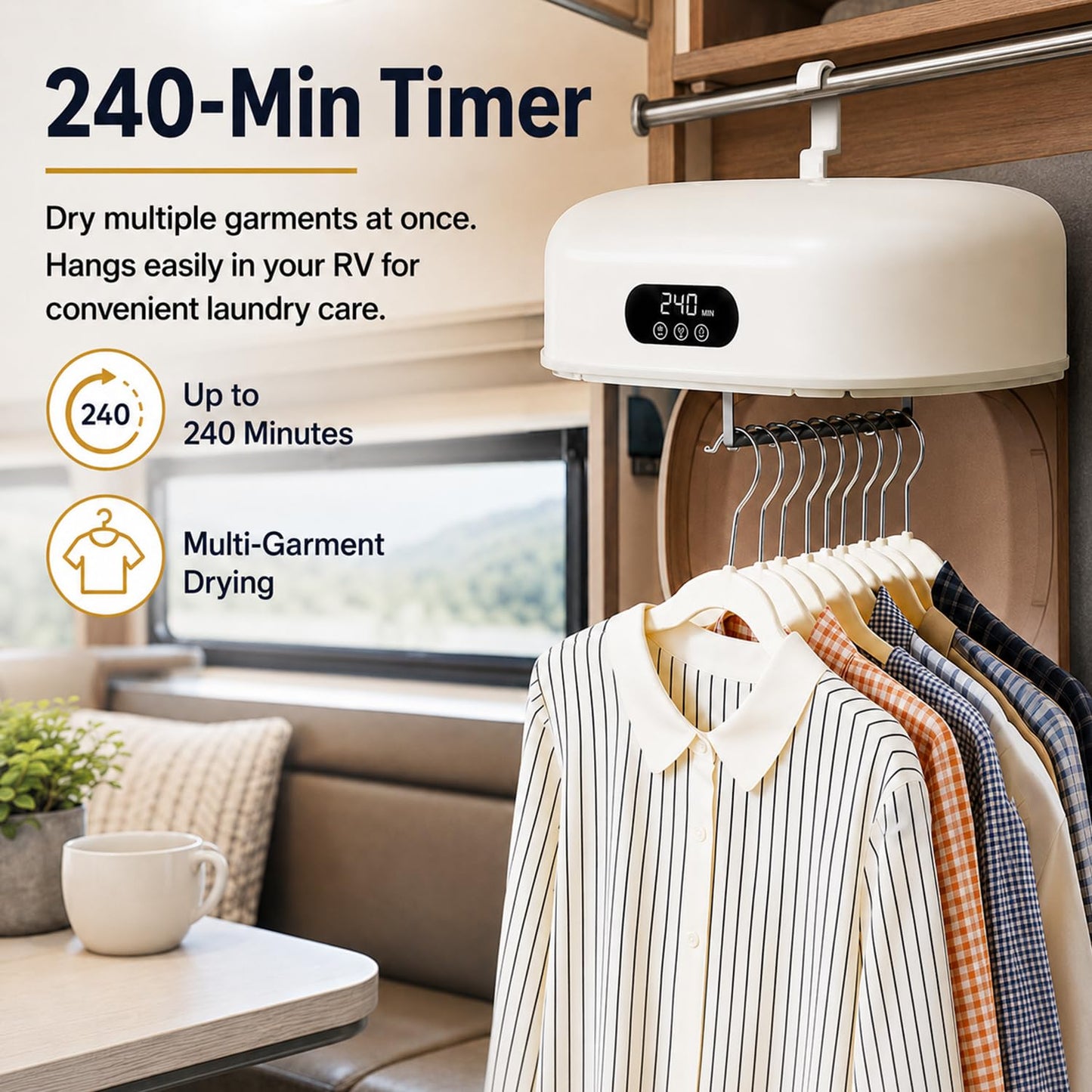 Portable Clothes Dryer, 700W Foldable Dryer for Clothes with Timer, No Assembly Required, Quiet Compact Dryer for Apartment, RV, Dorm, Travel & Small Spaces