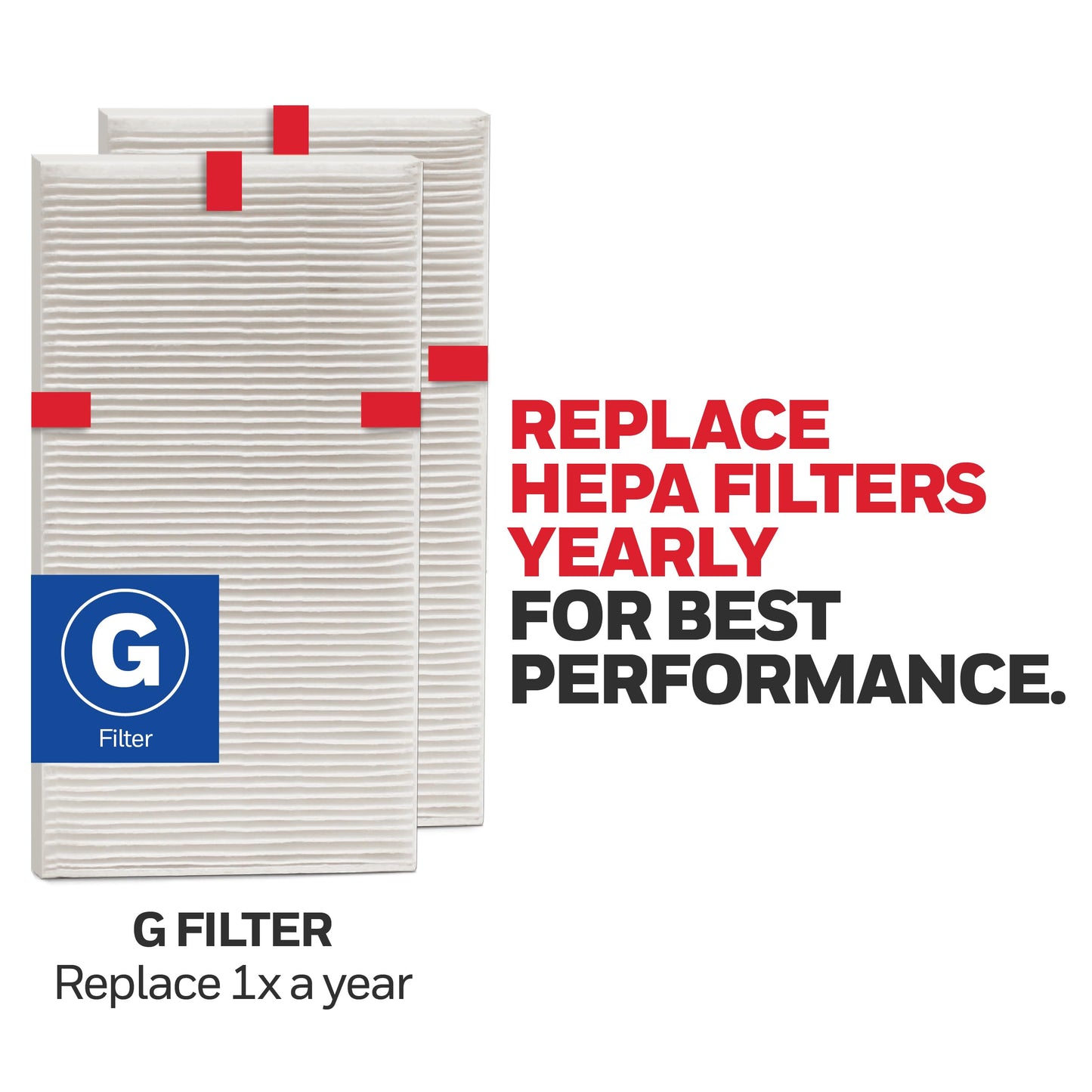 Honeywell HEPA Air Purifier Filter G, 1-Pack – for HPA030/HPA080 & HPA180 Series – Airborne Allergen Air Filter Targets Wildfire/Smoke, Pollen, Pet Dander, and Dust
