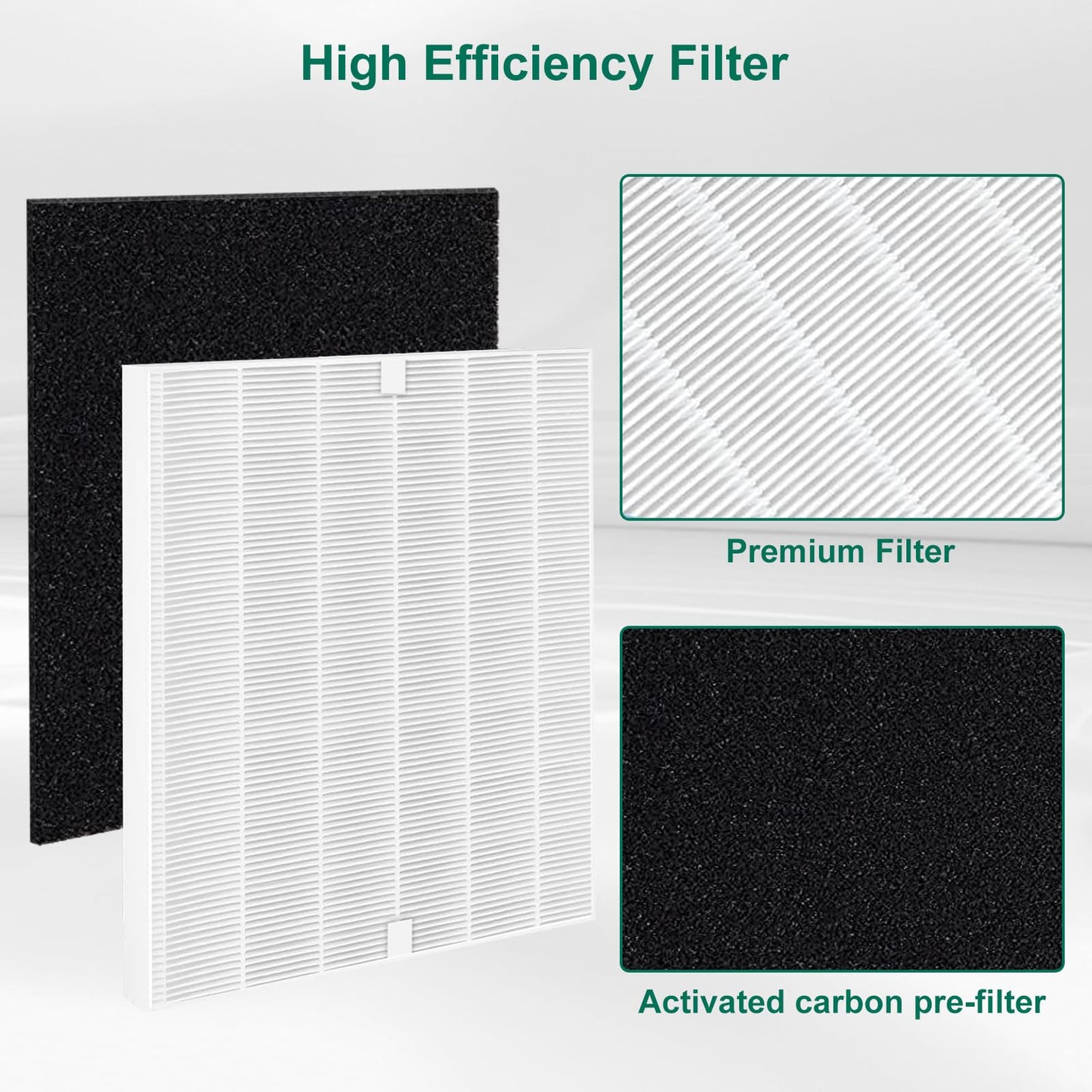 NXBHG AP-1512HH Replacement Filter Compatible with Coway Airmega AP-1512HH and Airmega 200M air Puri-Fier, AP-1512HH-FP, AP-1518R, AP-1519P, 4 Filter, 4 Carbon Filters, Compared to Part #3304899