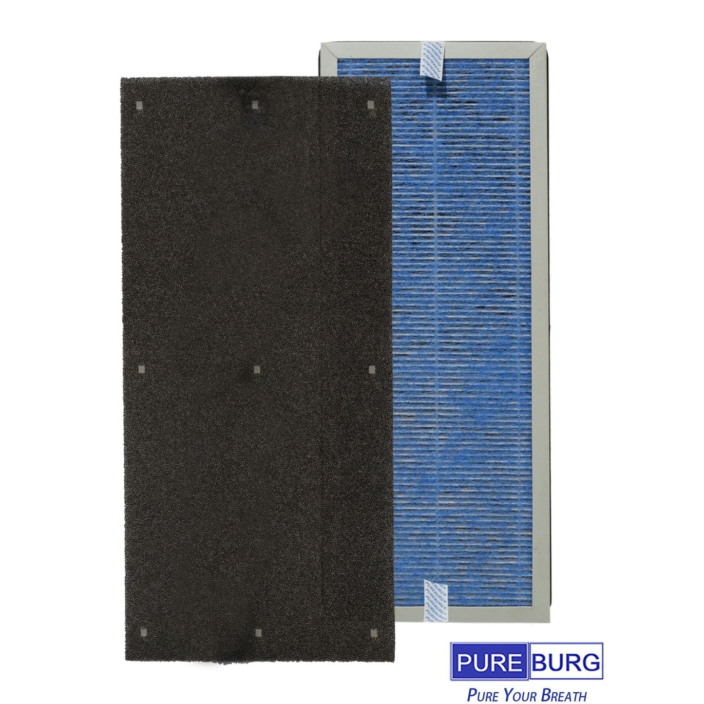 PUREBURG Replacement Filter Set Compatible with Membrane Solutions MS18 Air Purifier, 2 H13 True HEPA, Activated Carbon and 4 Pre Filters, 6 Piece Pack