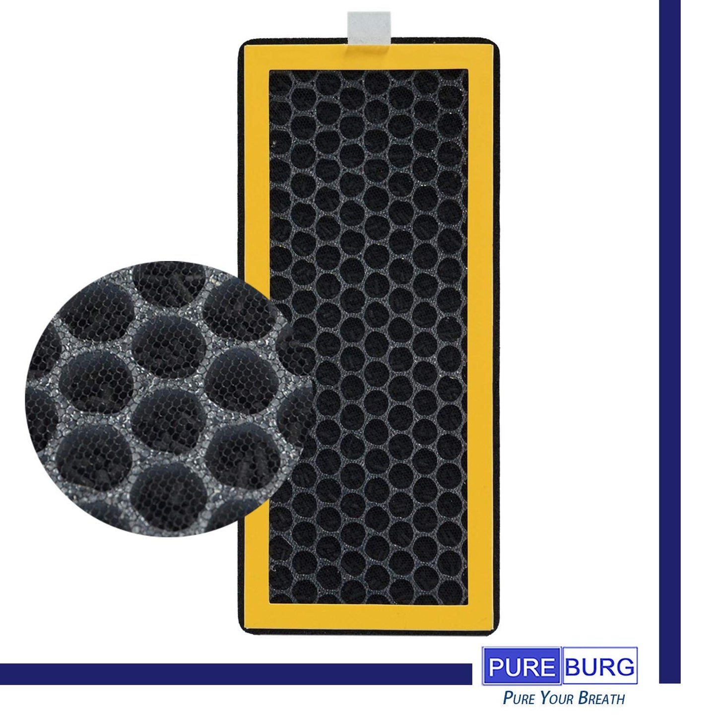 PUREBURG Replacement Filter Compatible with HoMedics AT-PET01 AT-PET02 TotalClean PetPlus Tower Air Purifier, 2-Pack (2 Filter Per Pack) H13 HEPA Activated Carbon Air Clean