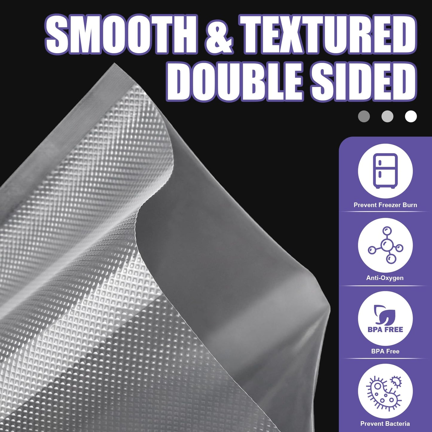 CAREGY Vacuum Sealer Bags 400 Quart 8" x 12" with BPA Free for Food Storage Meal Prep or Sous Vide