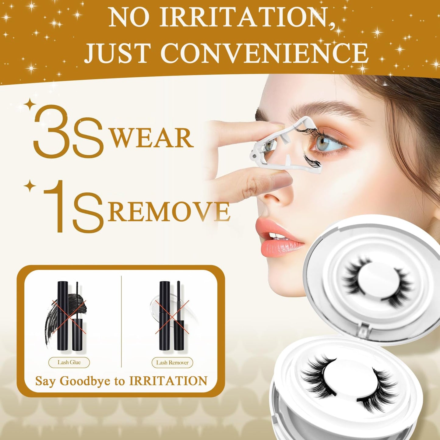 Magnetic Eyelashes with applicator,Ginani Magnetic Lashes,Ginani Magnet Lashes Kit Natural Look,Reusable No Glue Needed Soft Eyelashes Kit(Natural+Simple)