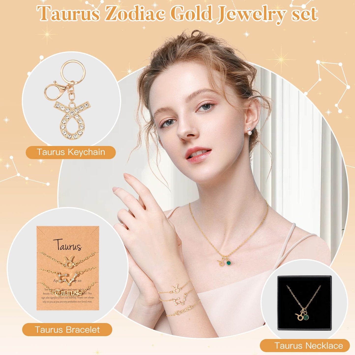 Taurus Birthday Gifts for Women, Taurus Gifts for Women Baskets, Get Well Gifts for Best Friend Sister, Tau Astrological 16 oz Glass Cups Candle with Zodiac Gift Set Box