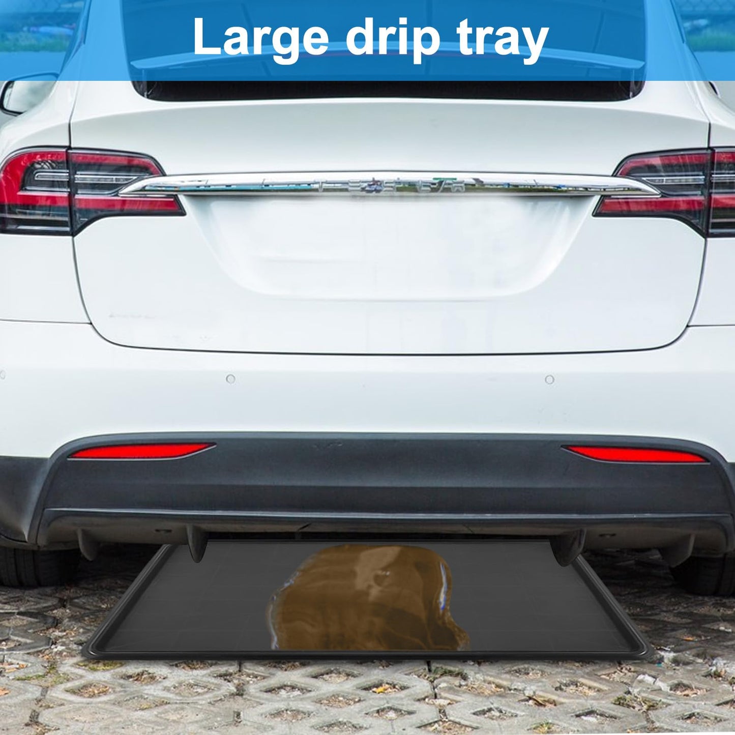 Hlimior 3Pcs Extra Large Auto Oil Drip Pan- 35.4 x 24 x1.6 Inches Oil Drip Tray for Under Car Plastic Oil Tray,Oil Catch Pan Replacement Tray to Keep Garage Floor Show Room Driveway Safe and Clean