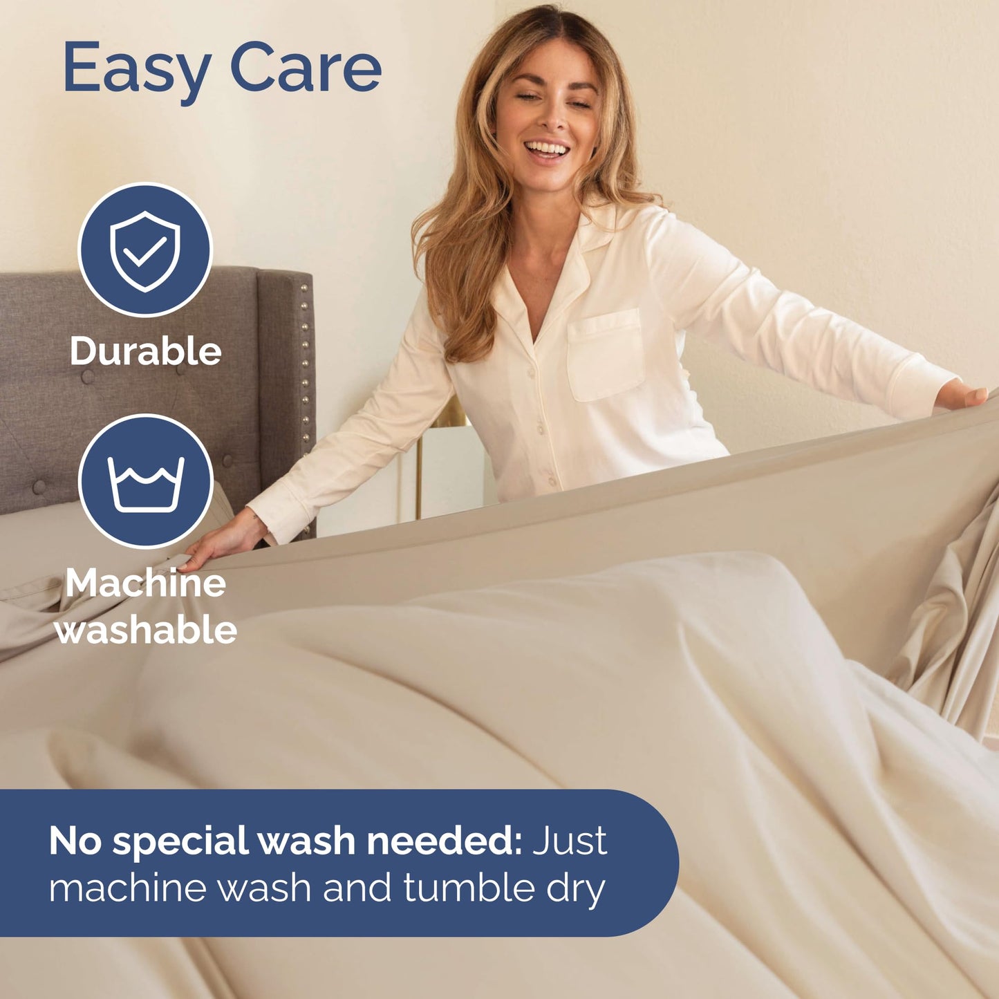 King Size 4 Piece Sheet Set - Comfy Breathable & Cooling Sheets - Hotel Luxury Bed Sheets for Women & Men - Deep Pockets, Easy-Fit, Extra Soft and Wrinkle Free Sheets - Wheat Oeko-Tex Bed Sheet Set