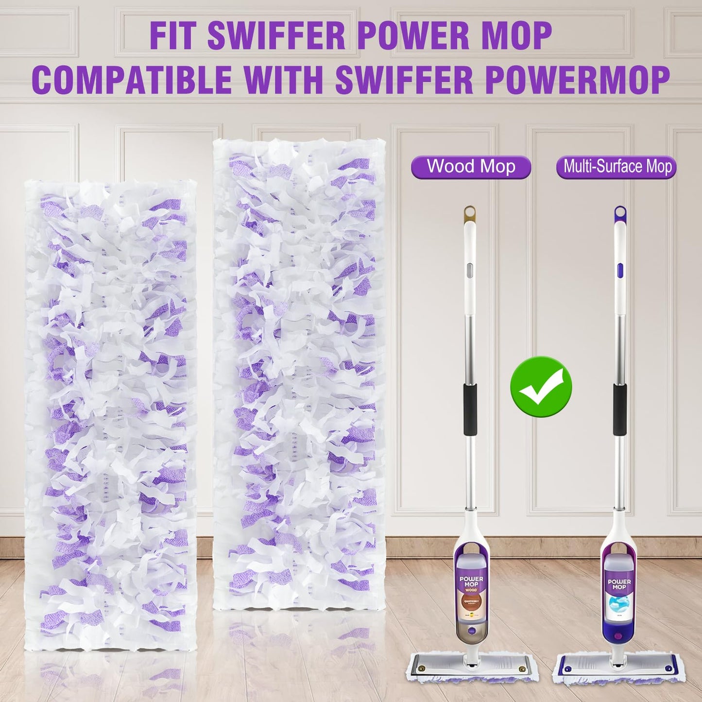 80 Pack Power Mop Refill Pads for Swiffer Power Mop , Disposable Swifter Wet Pad Refills for Swiffer, Replacement Spray Wet Pads Refills for Multi-Surface&Wood Floor Cleaning