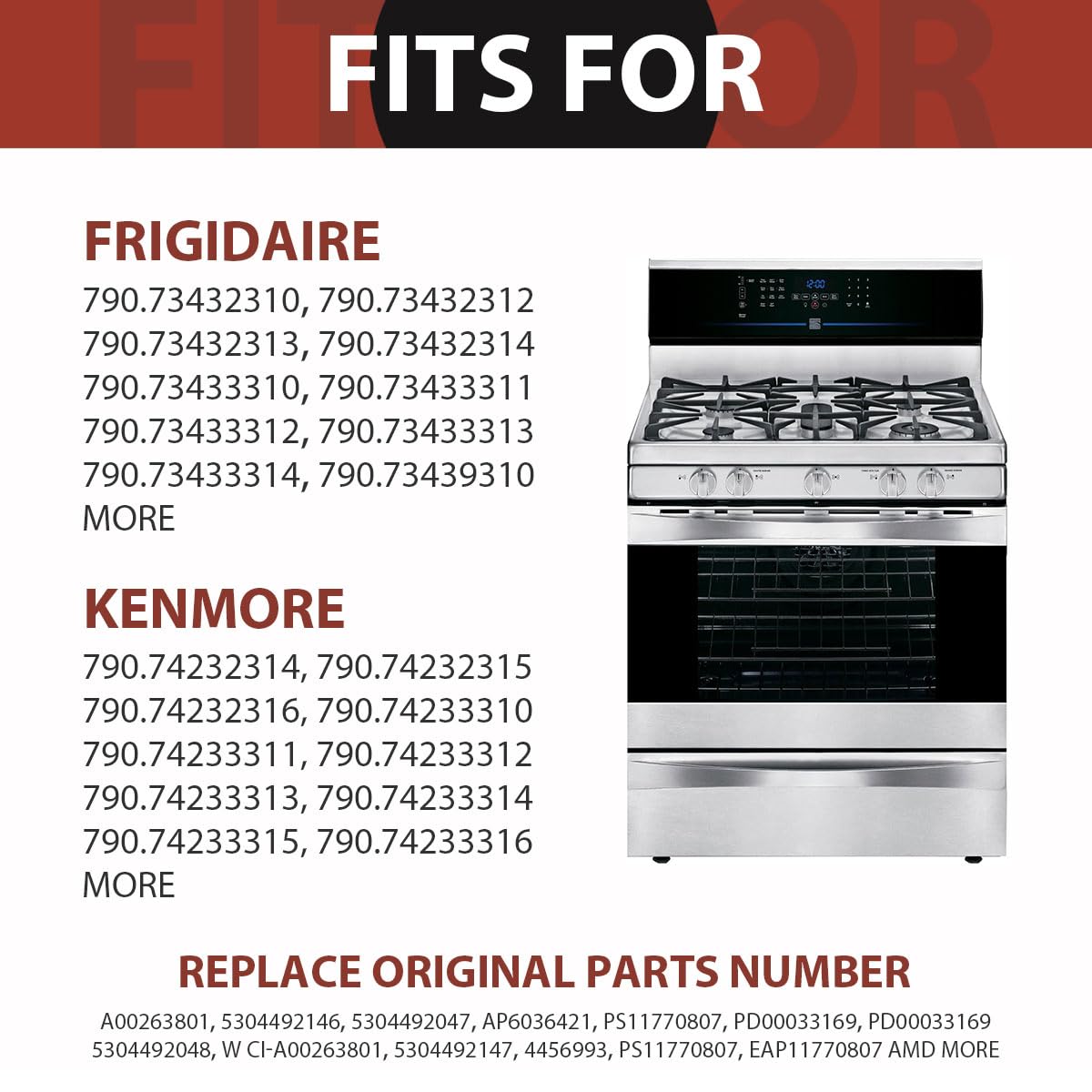 Premium A00263801 Gas Stove Burner Grate Replacement Parts for Kenmore Stove Parts for Frigidaire Range Surface burner grate, AP6036421 Cooktop replacement Center Cast Iron Stove top Rack 1 Pack