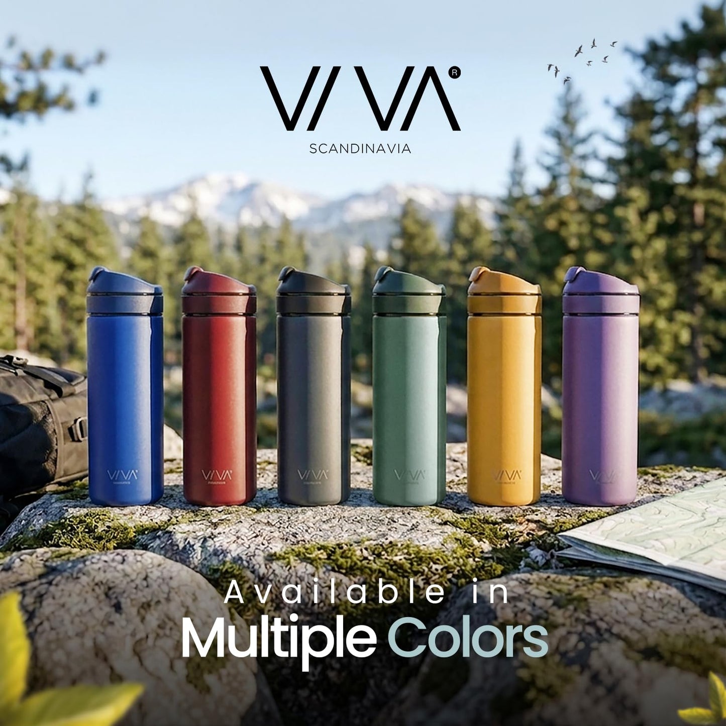VIVA Recharge Fathers Day Tea Infuser Bottle, Gift for Dad, 16 oz Insulated Stainless Steel Travel Tumbler with Infuser, Hot & Cold Tea & Coffee, Patented Steep Control - Cranberry
