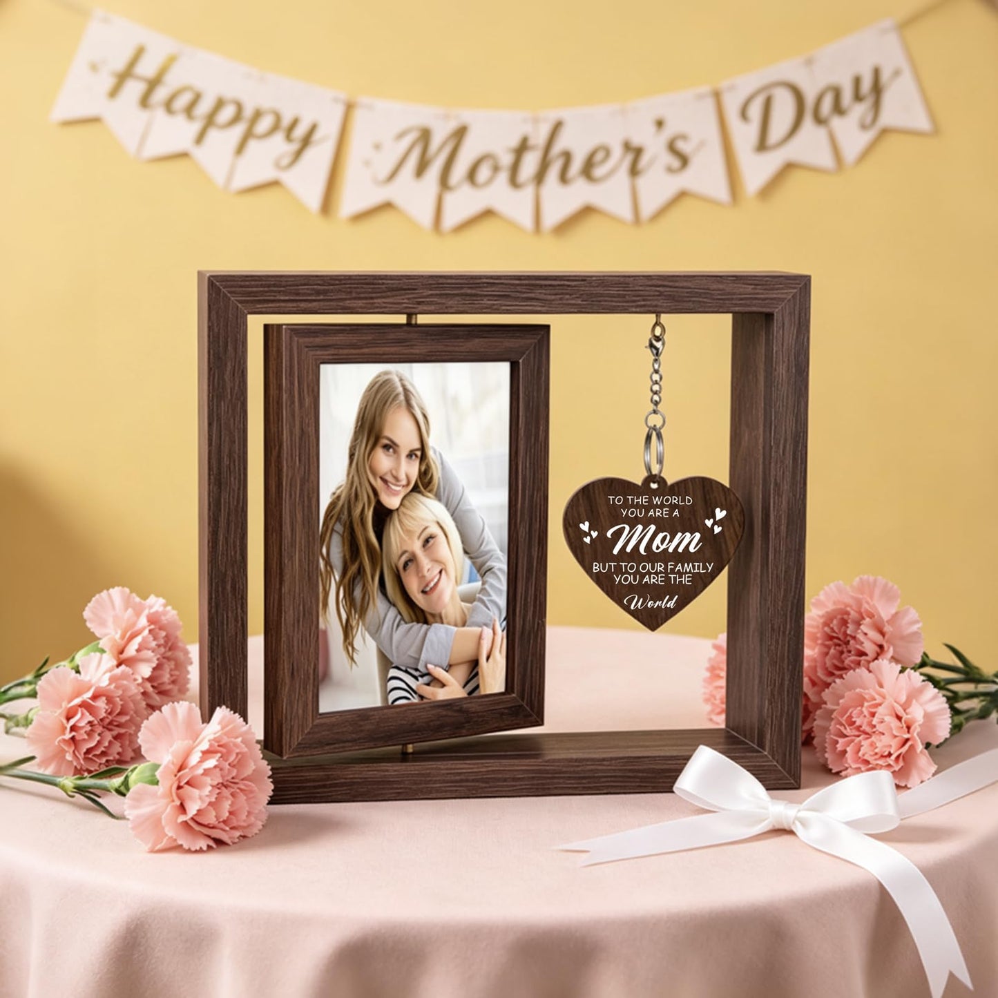 Boiveco Mothers Day Gifts for Mom from Daughter Son, New Moms and First Time Mom Gift for Mother Wife Birthday Christmas Mothers Day Picture Frame Display Two 4x6 Photos