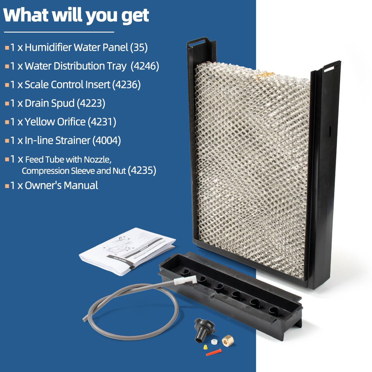 Sconva 4750 Humidifier Maintenance Kit with Model No. 35 Water Panel Humidifier Pad Compatible with AprilAire Whole-House Humidifier 700, 700A, 700M, 760, 760A, 768 Humidifier Parts & Accessories