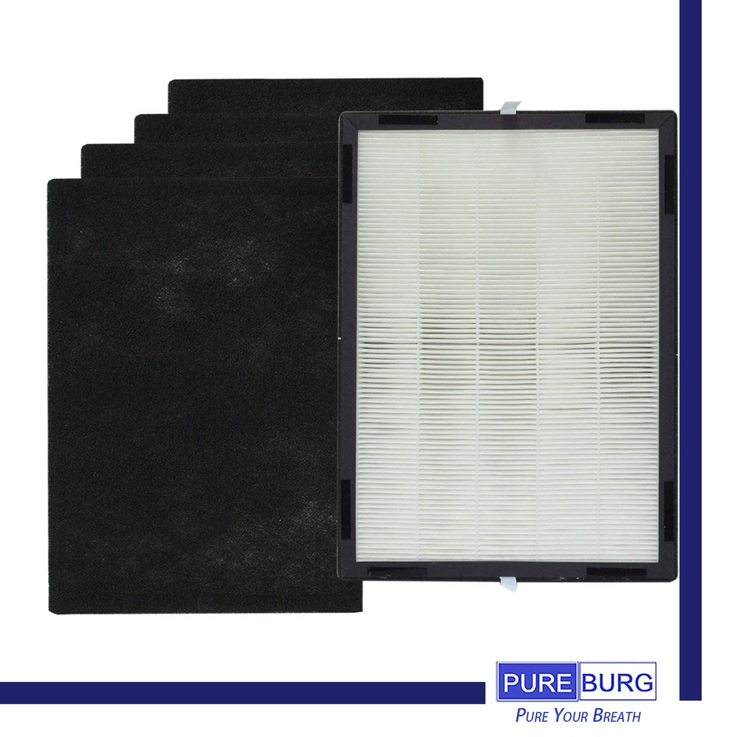 PUREBURG LP350 Replacement True HEPA Filter Set Compatible with LivePure LP-HF350 LP-PF900 Fits LivePure LP350TH and LP350THP Aspen series Air Purifiers