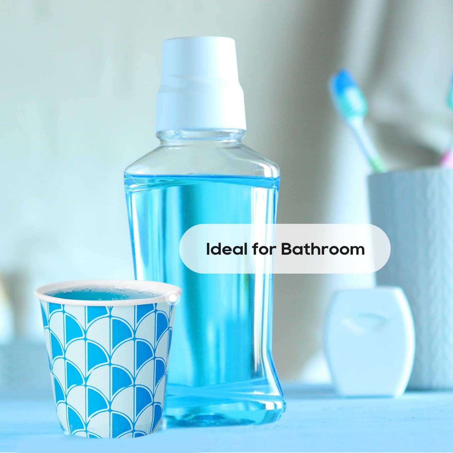 [1800Pack] 3 oz Paper Cups, Small Mouthwash Cups, Disposable Bathroom Cups, Paper Cups for Party, Picnic, BBQ, Travel, and Event, Assorted designs