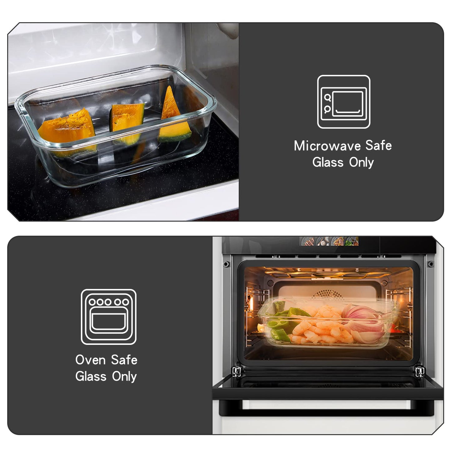 UMEIED 10 Pack Glass Food Storage Containers with Lids Leakproof, Airtight Glass Meal Prep Containers For Lunch, On The Go, Leftover, Dishwasher Safe
