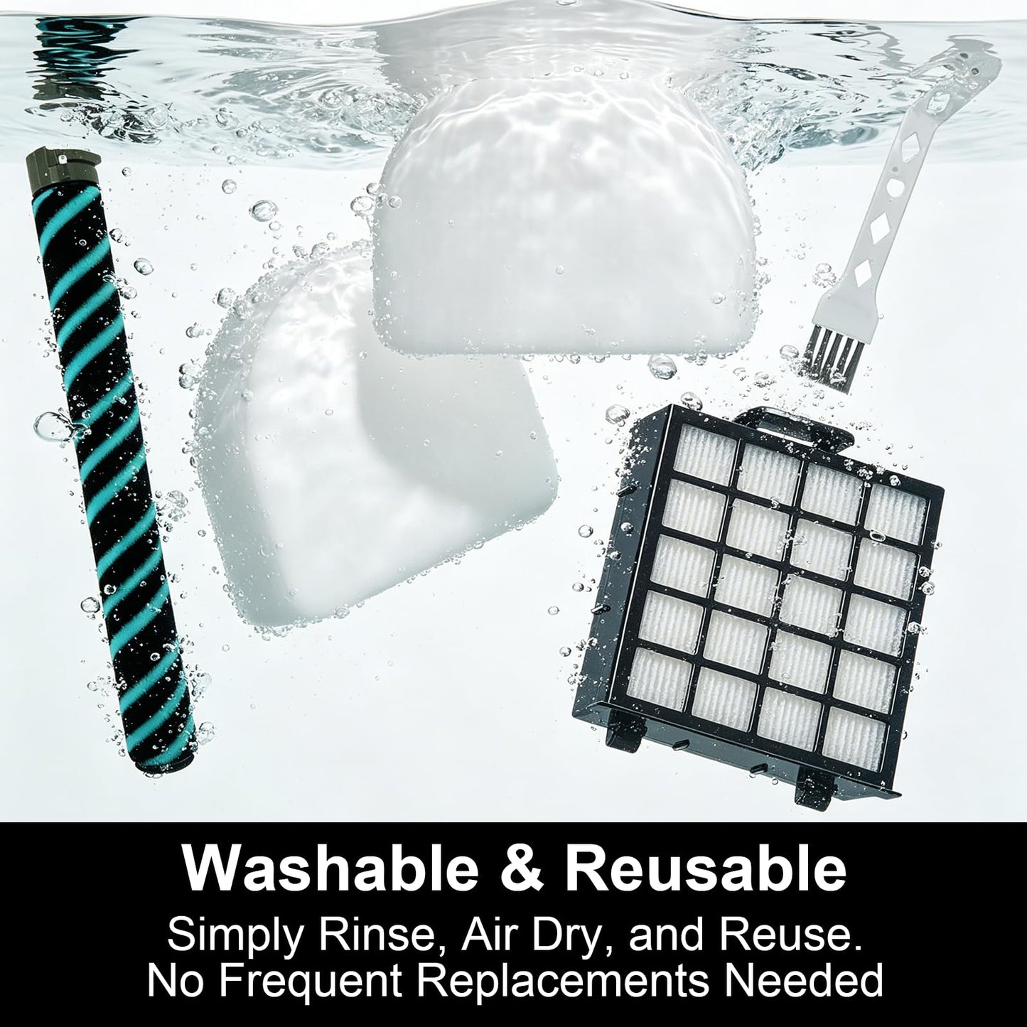 AZ4002 Filter Compaitble with Shark POWERDETECT Upright Vacuum AZ4002 AZ4000, include 1 Soft Roller Brush, 2 HEPA Filters, 4 Foam & Felt Kit, 4 Odor Neutralizer, compare to Part# XFFKAZ4000 XHFAZ4000