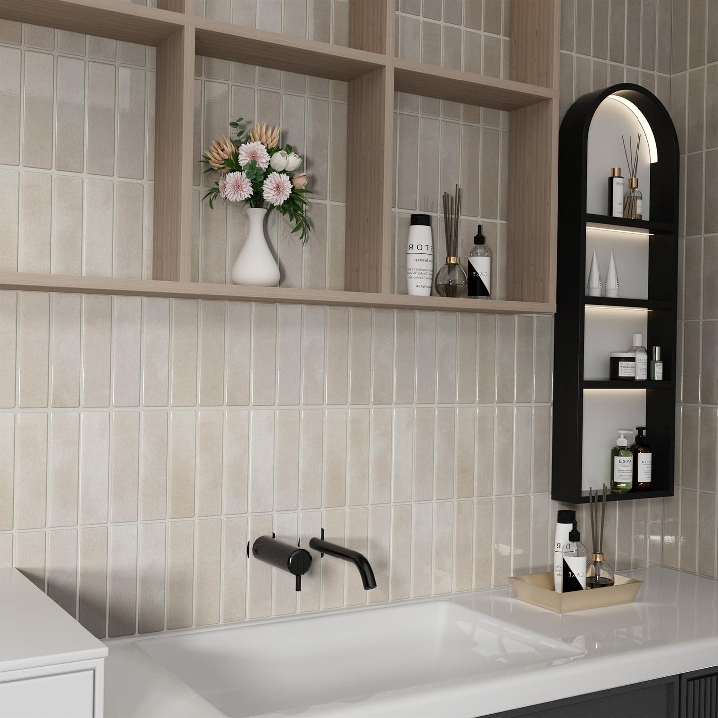 Umedol Peel and Stick Backsplash 10-Sheets of 11.42'' x 9'' Self-Adhesive Peel and Stick 3D Wall Tile for Kitchen, Bathroom
