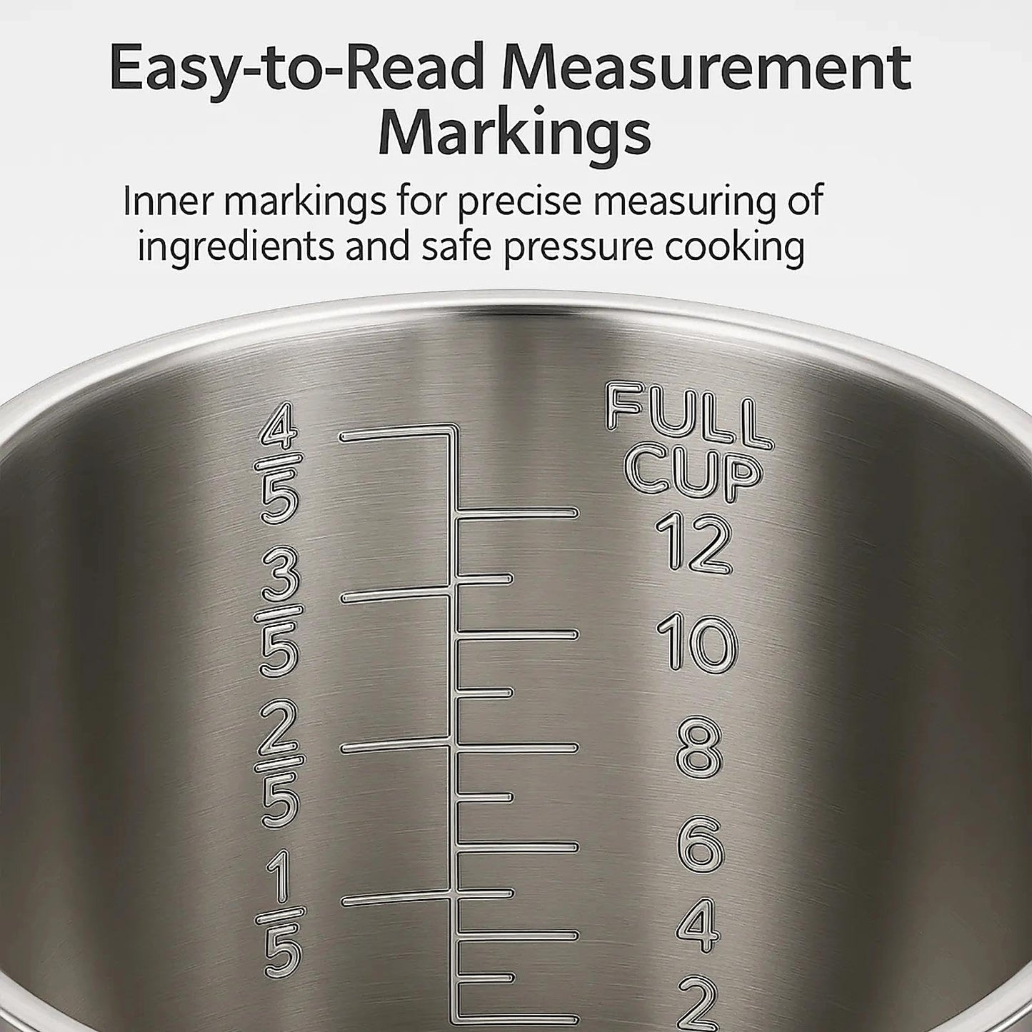 Stainless Steel Inner Pot 6 Quart Compatible with Instant Pot, 3-Ply Bottom Replacement Pot for 6 Qt Models, Food Grade 304 (18/8), Dishwasher Safe Replacement Parts, No Coating