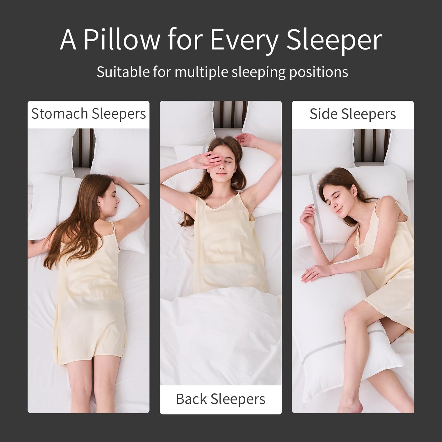 MUFEW Bed Pillows Standard Size Set of 2, Medium Firm Hotel Pillows for Sleeping, Cooling Pillows for Side & Back Sleepers, Down Alternative Filling, 20 x 26 Inches