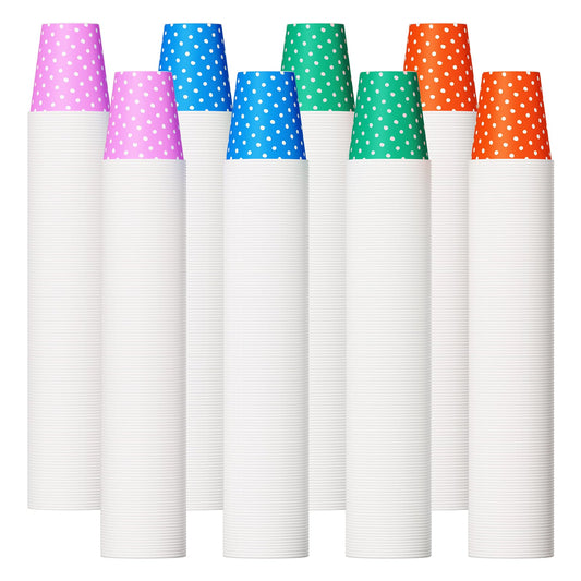1000 Pack 5oz Paper Cups, Multicolor Paper Disposable Cups, Small Mouthwash Cups, Cold Beverage Drinking Cup for Party, Travel and Event (Dots)