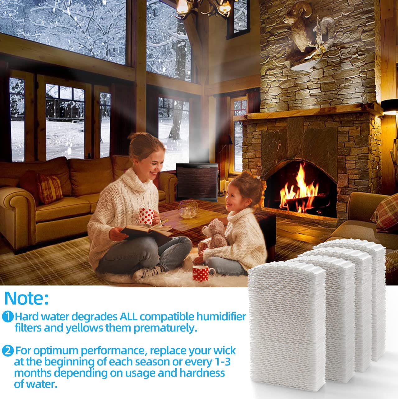 Alocs HDC411 Humidifier Super Filter Wick Replacement Compatible with AIR-Care Essick Air HDC3120DCN Kenmore 32-14912 42-14912 Humidifiers (4 Pack)