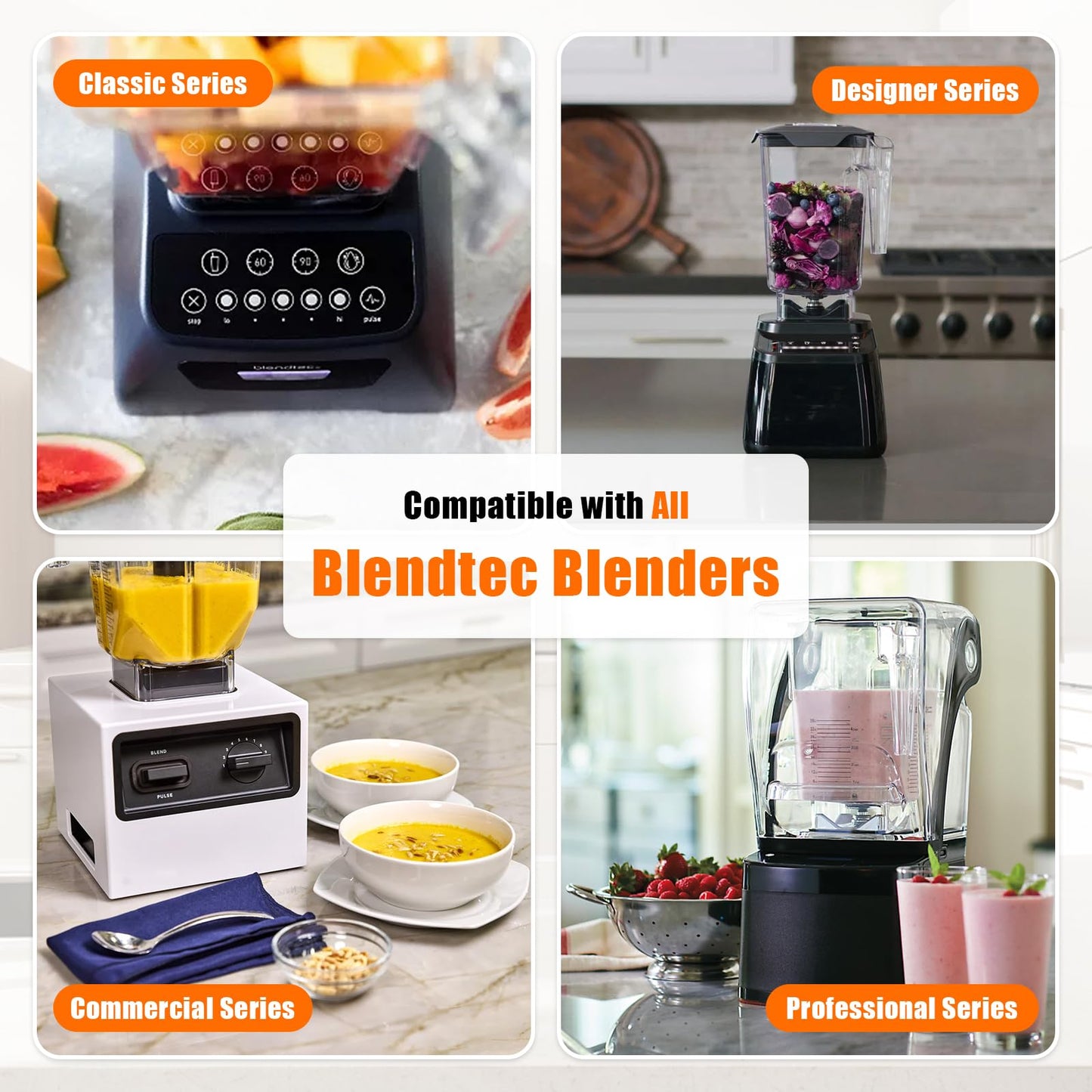 75 oz Blender Jar for Blendtec Four-sided Blender Pitcher Replacement Fits for Blendtec Blenders All Models - 32 oz Blending Capacity | Single Stainless Blade