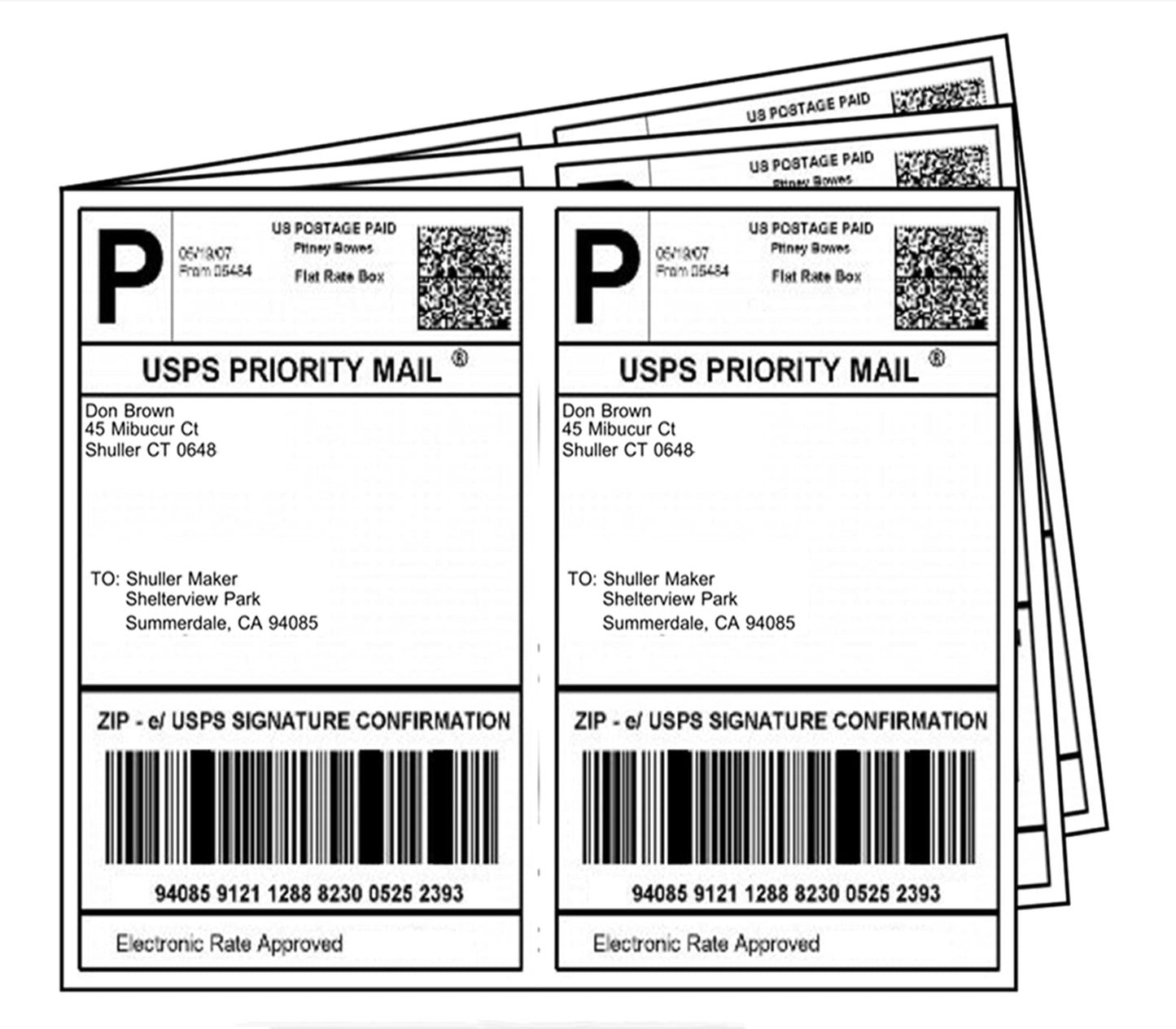 LabelMore 8.5'' x 5.5'' Half Sheet Self Adhesive Shipping Labels for Laser & Inkjet Printers - Rounded Corner - 1000 Labels - Shipping Labels 2 Per Sheet