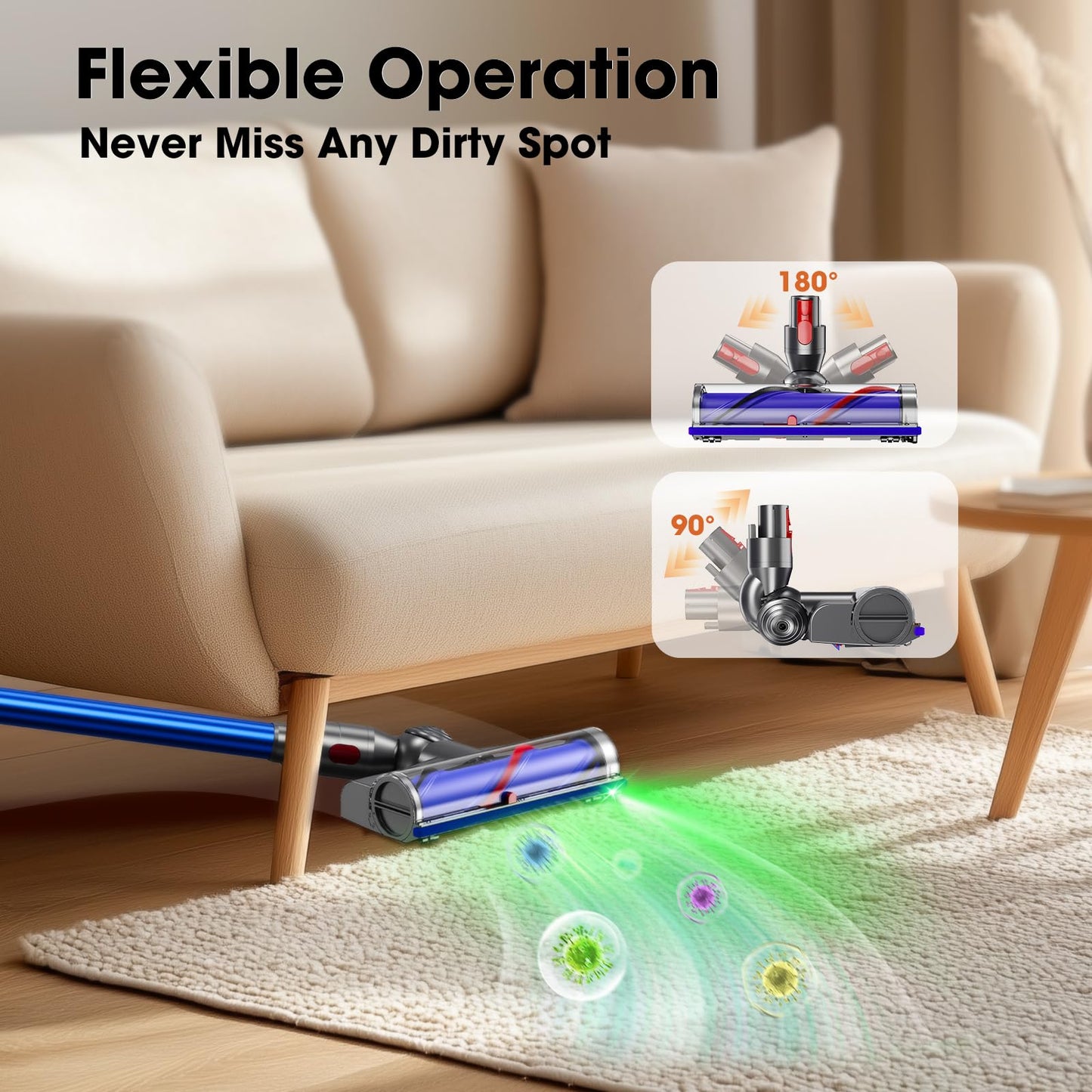 MYUAKO Vacuum Attachments for Dy-Son V8/V11/V15/V10/V7 Cordless Vacuum, Upgrade Anti-Tangle Quick Release Dy-Son Pet Hair Attachment, Dy-Son Vacuum Parts Floor Cleaner for Wood Floor/Carpets/Tile