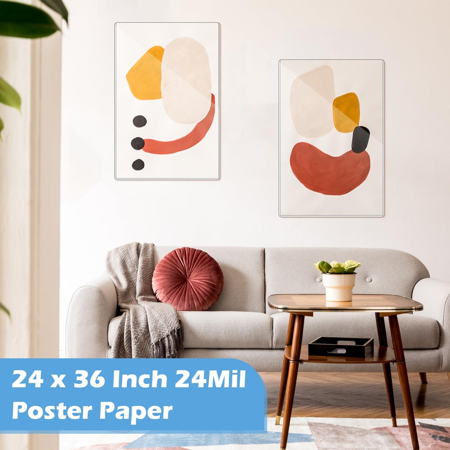 AmazingSpark 2 Pcs Rigid Print Protectors 24 x 36 Inch Clear Poster Protector Sleeve Sheet PVC Clear Sheet Holder for Photo Document Magazine