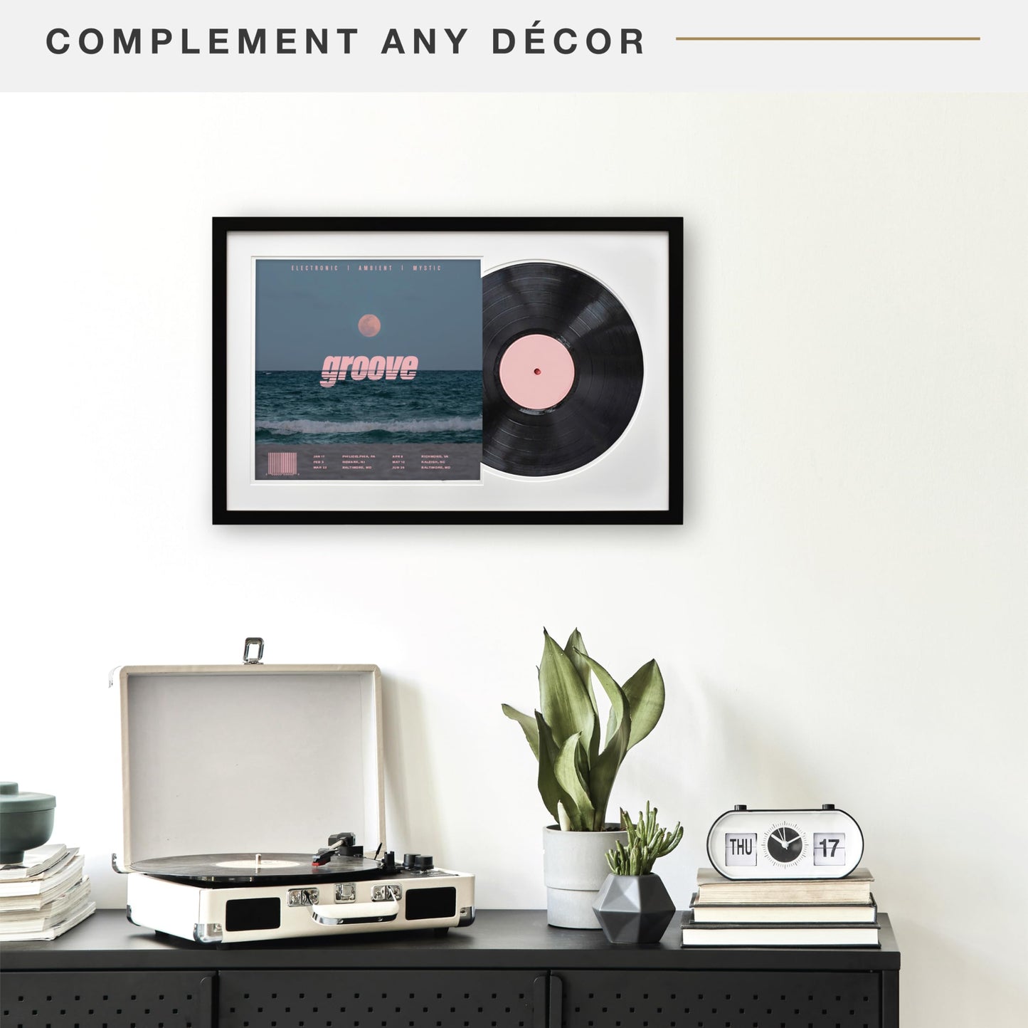 MCS Double Matte Record Album Frame, 16.5x25 Record Frame, Black for LP Vinyl Record & Jacket Display (1-Pack)