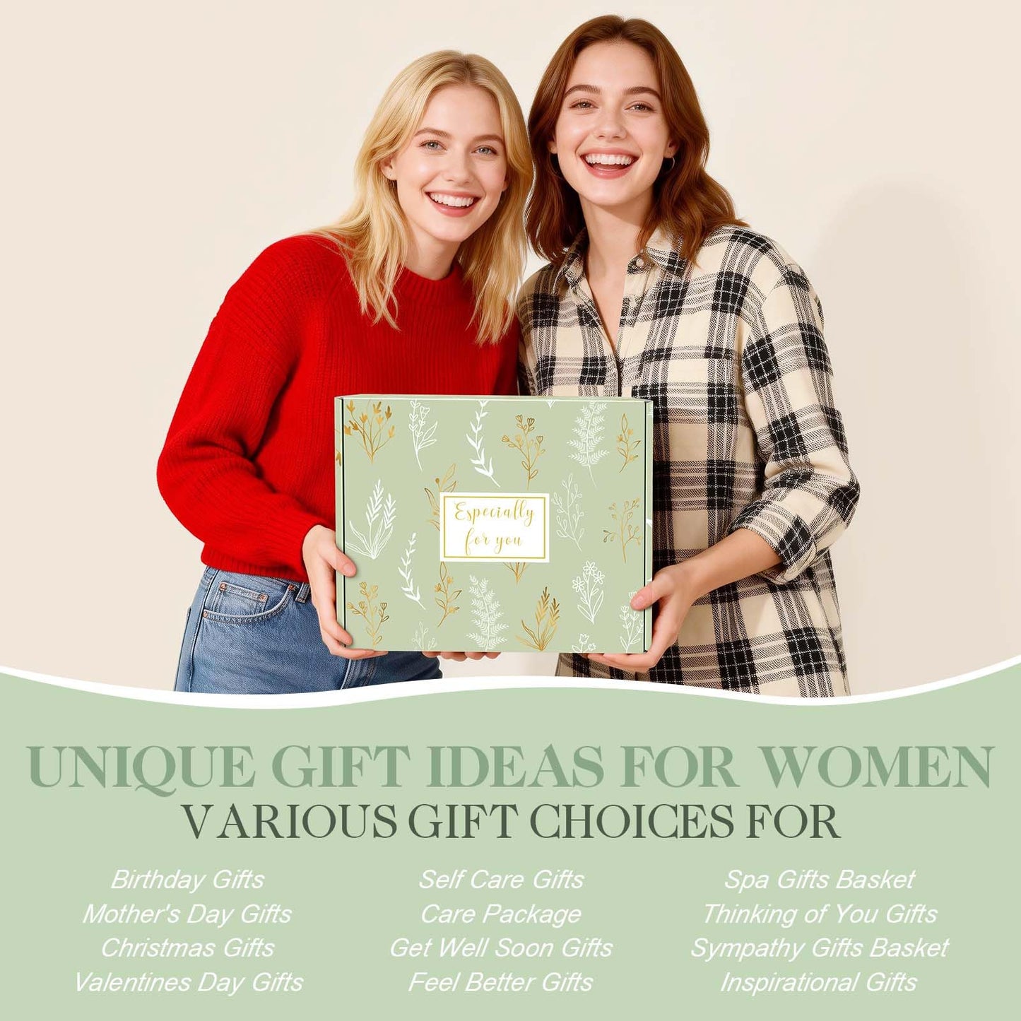 Birthday Gifts for Women Gift Basket, Self Care Get Well Relaxing Spa Gift Baskets for Women, Unique Inspirational Mothers Day Gifts for Mom Wife Grandma Sister Friend Her