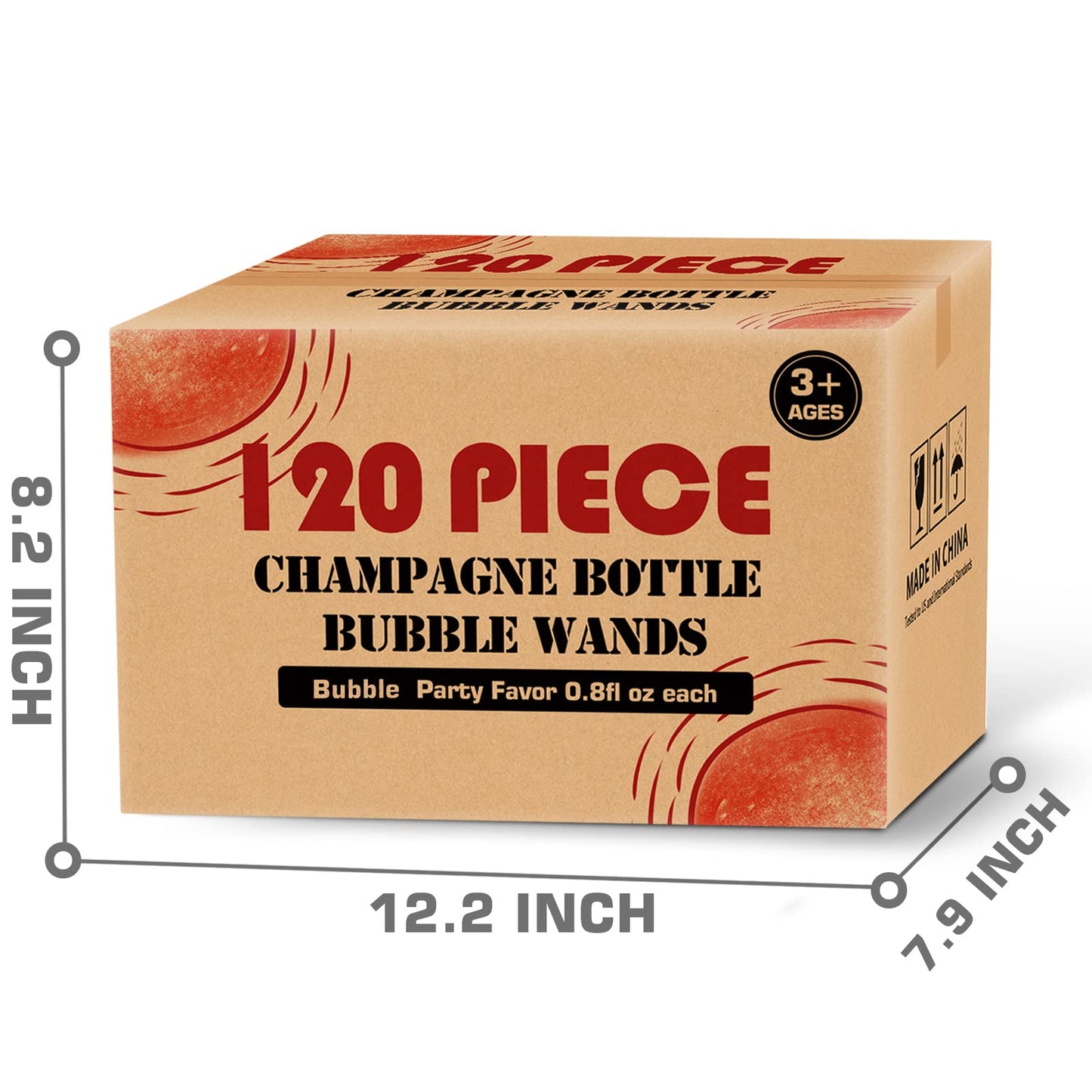 120 Pack Mini Champagne Bottle Bubble Bulk, Ideal for Wedding Send Off, Bridal Shower or Engagement, Anniversaries Celebration, Valentine’s Day, Family Reunion, Party Favor for Guests Newlyweds Couple