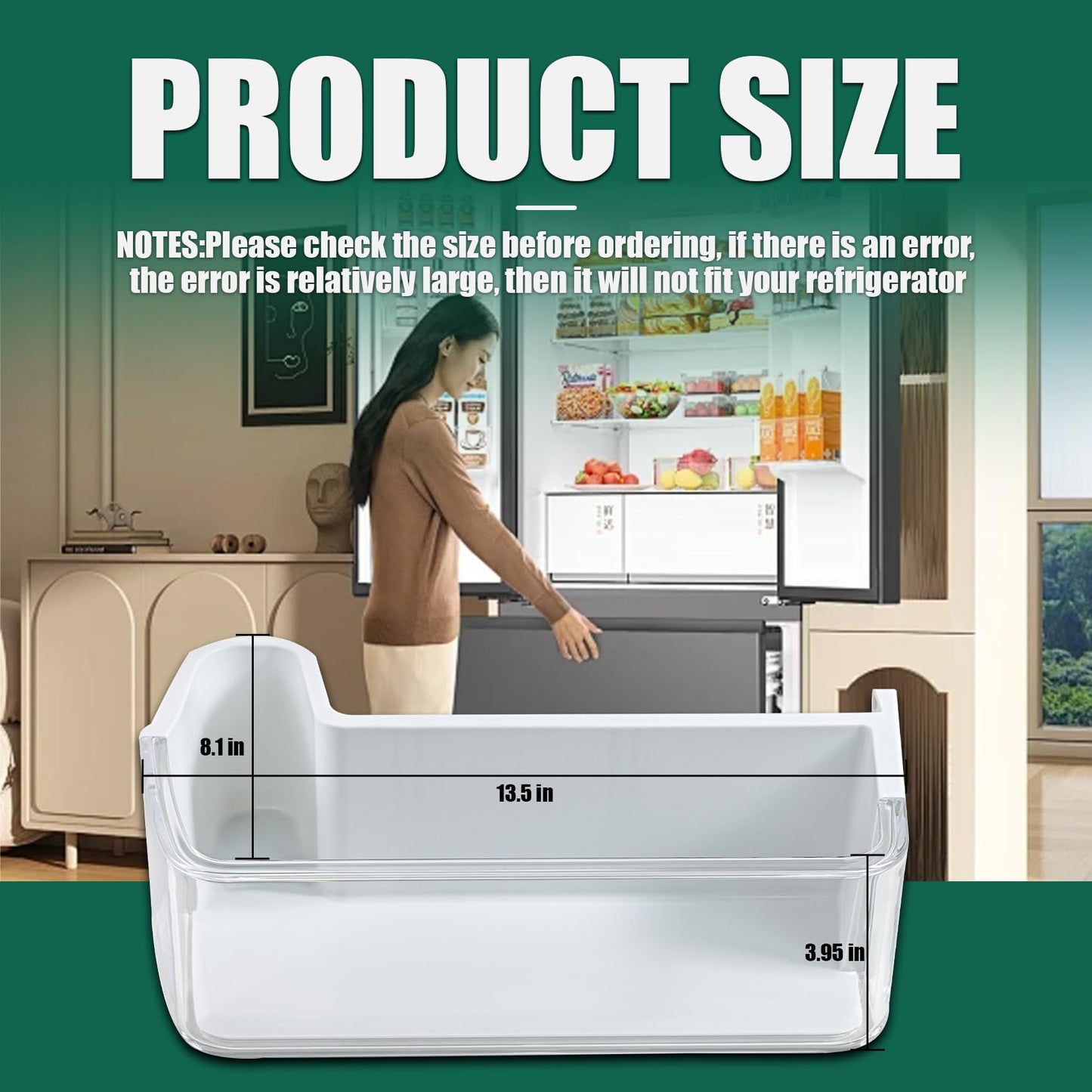 Refrigerator Door Shelf Bin DA97-12653A Compatible with Samsung Refrigerator,Replaces 3973523 PS4176656 EAP4176656 AP5622629,Fit for RF265BEAESG, RF265BEAESR,RF263TEAE, RF263BEAE