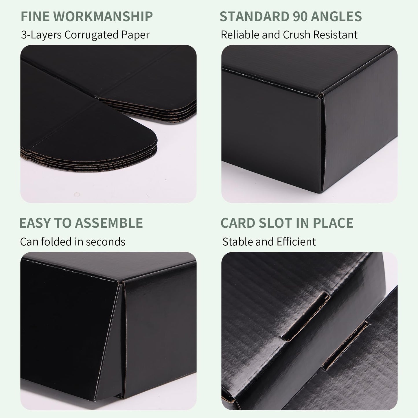 Rempry 40 Pack 9x6x2 Inches Black Shipping Boxes, Cardboard Corrugated Mailer Boxes for Packaging Small Business, Small Gift Boxes for Mailing Present