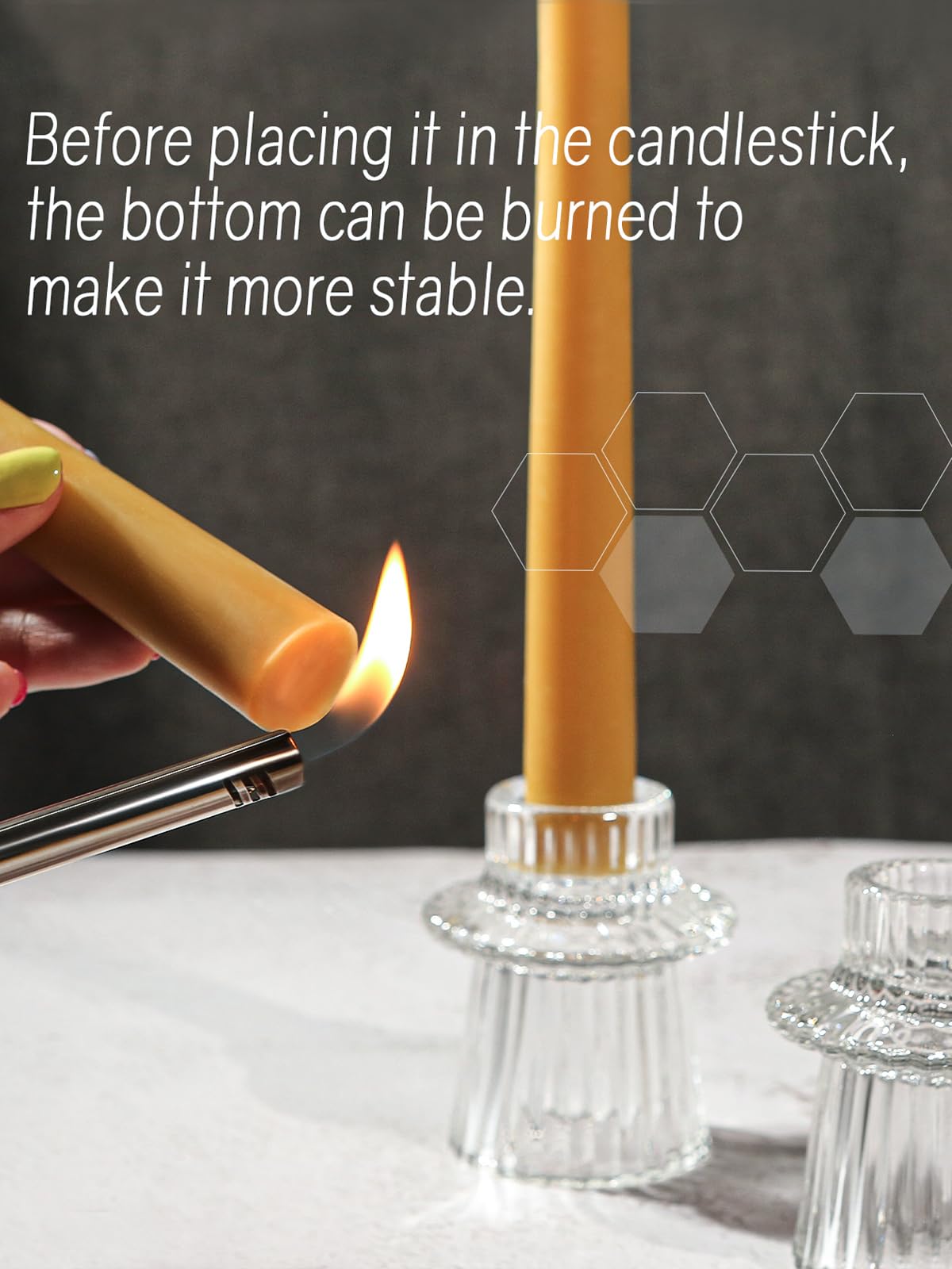 10inch Beeswax Taper Candles 12 Pack Natural Pure Beeswax Candlesticks Smokeless 10 Hour Long Burning Time Tapered Beeswax Candle Sticks Bees Wax Candle for Home Prayer