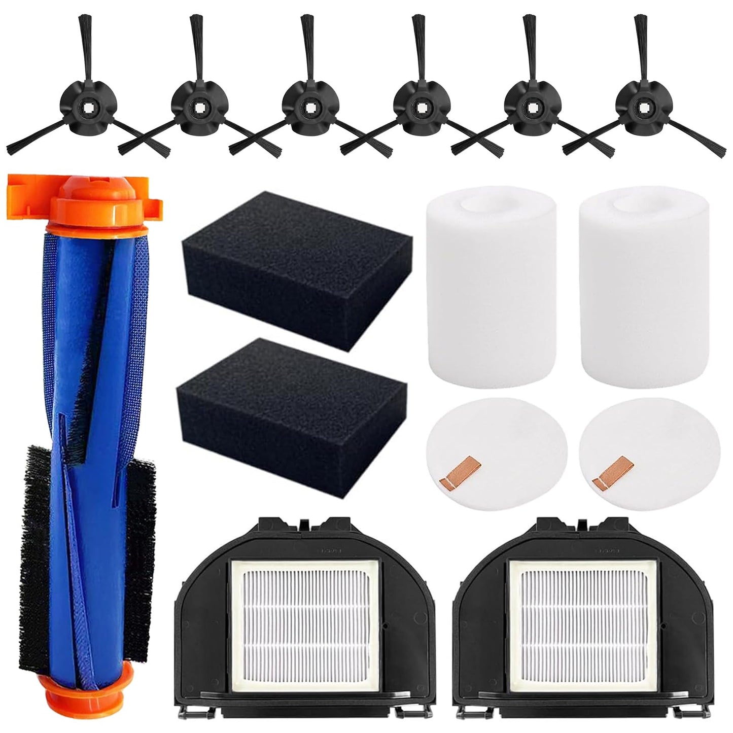 RV2310AE Replacement Parts for Shark AV2310AE/RV2320S/RV2300S/UR2350AE/UR2360S Matrix Robot Vacuum Cleaner,1 Main Brush Roller, 6 Side Brushes, 2 HEPA Filters, 2 Foam Filters(Not for RV2300/RV2310)
