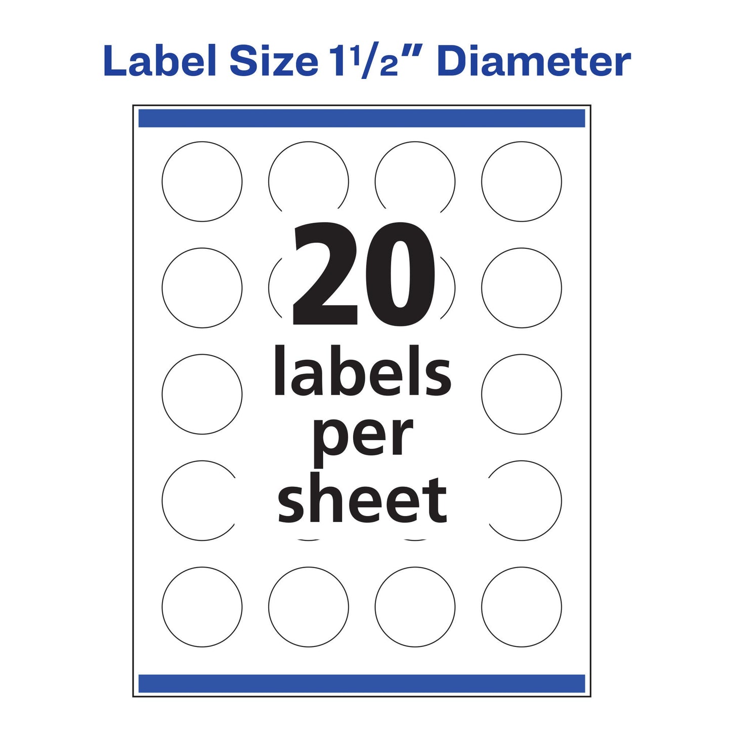 Avery Round Labels, Sure Feed Technology, 1.5" Diameter, 500 Glossy White Labels (36492)