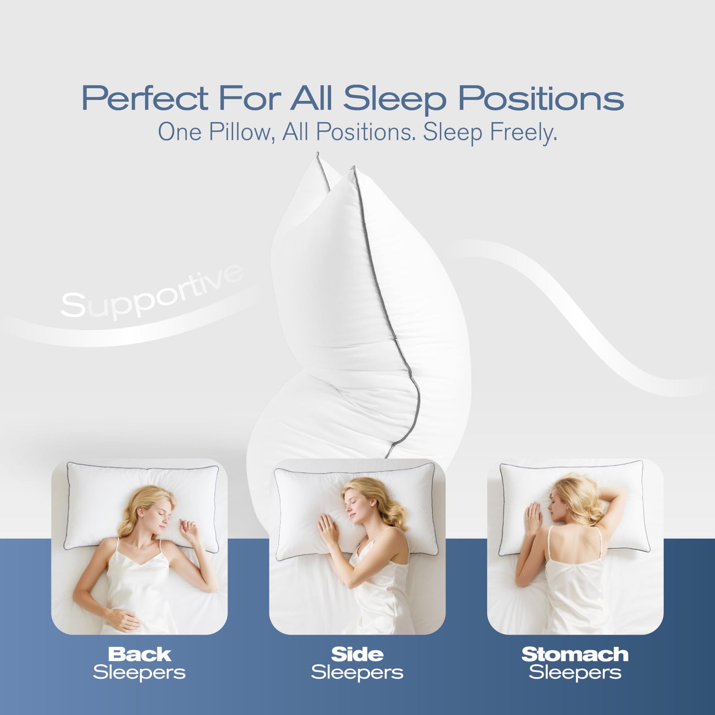 MUFEW Pillows Standard Size Set of 4, Ultra Thick Down Alternative Bed Pillows,Cooling Hotel Quality Standard Pillow for Back, Stomach or Side Sleepers, Machine Washable(White,4 Pack)