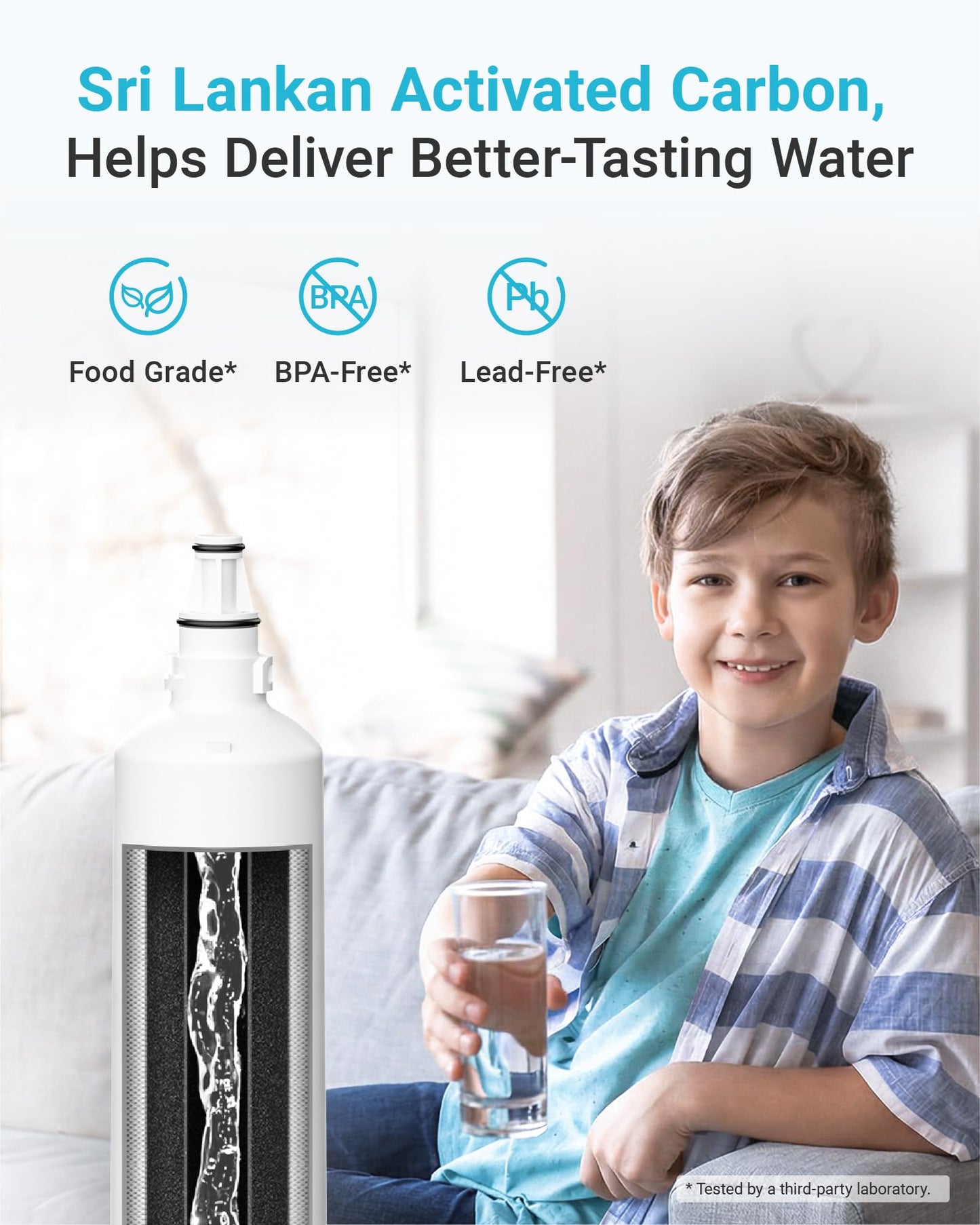 AQUA CREST 7012333/7042803 Ice Maker Water Filter, Replacement for Sub-Zero 7012333/7042803, UC-15, UC-15IP Ice Maker Water Filter, Manitowoc K00374 Refrigerator Water Filter, 2 Pack