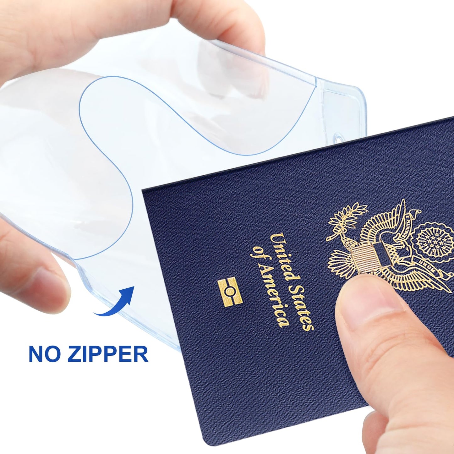 200 Pack Clear Plastic Passport Identification Card Holders, 4x6 Inch Vertical No Zipper Plastic Name Badge ID Card Holders
