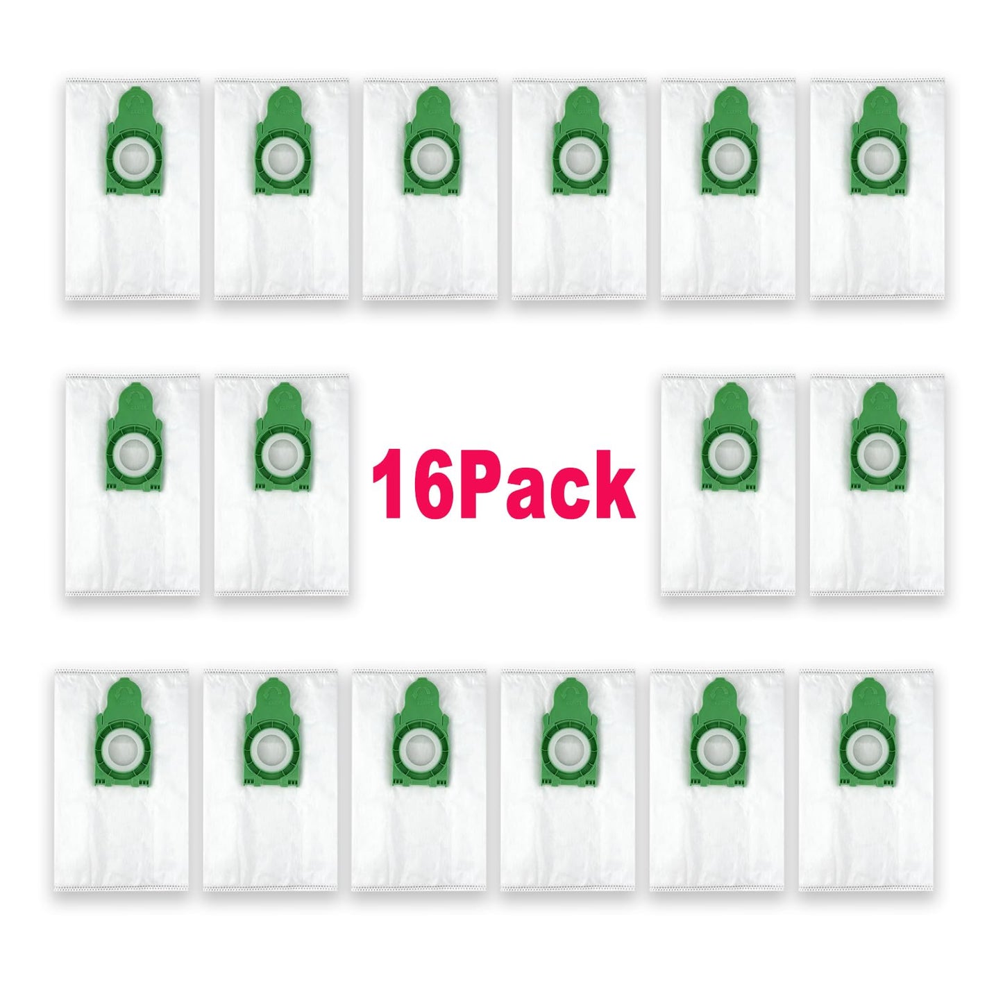 16-Pack 8300ER Vacuum Bags | Compatible with SEBO Airbelt E Series (E1, E2,E3) Canister Vacuums,4-Layer Ultra Filterbox,#8300AM Filter Bags