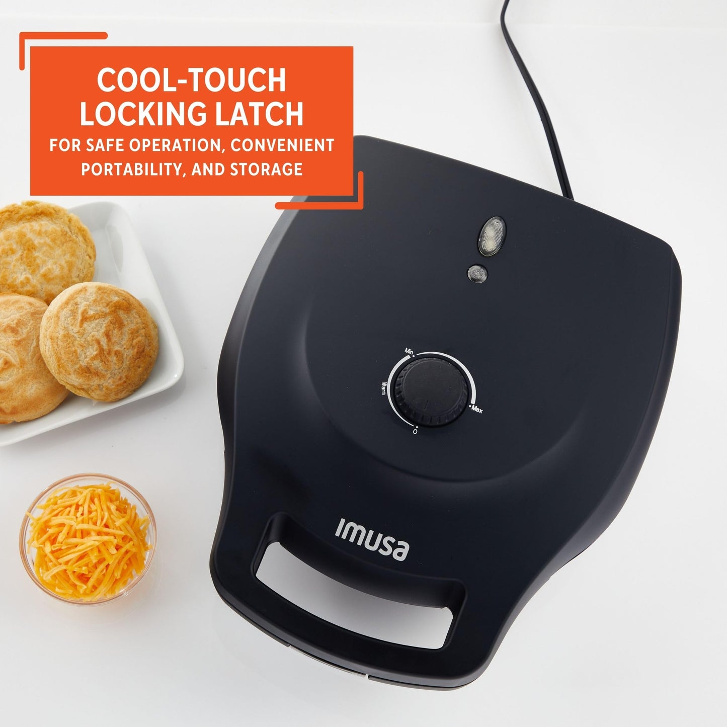 IMUSA 6 Slot Electric Arepa Maker with Temperature Control, Matte Black