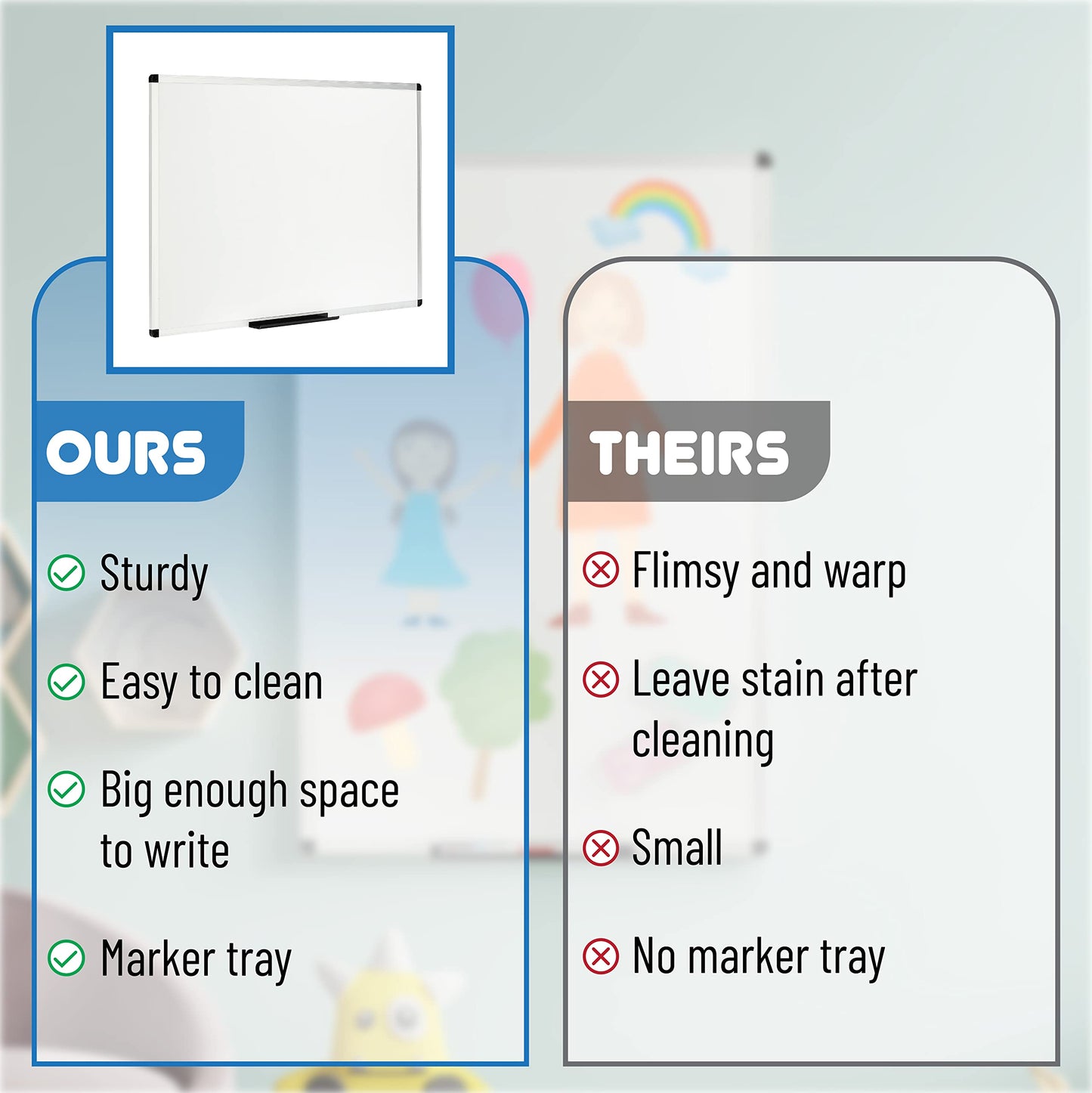 Mr. Pen- Magnetic Dry Erase Board, 24x36 Inches, White Board Dry Erase, Large White Board, Big White Board, Large Whiteboard for Wall