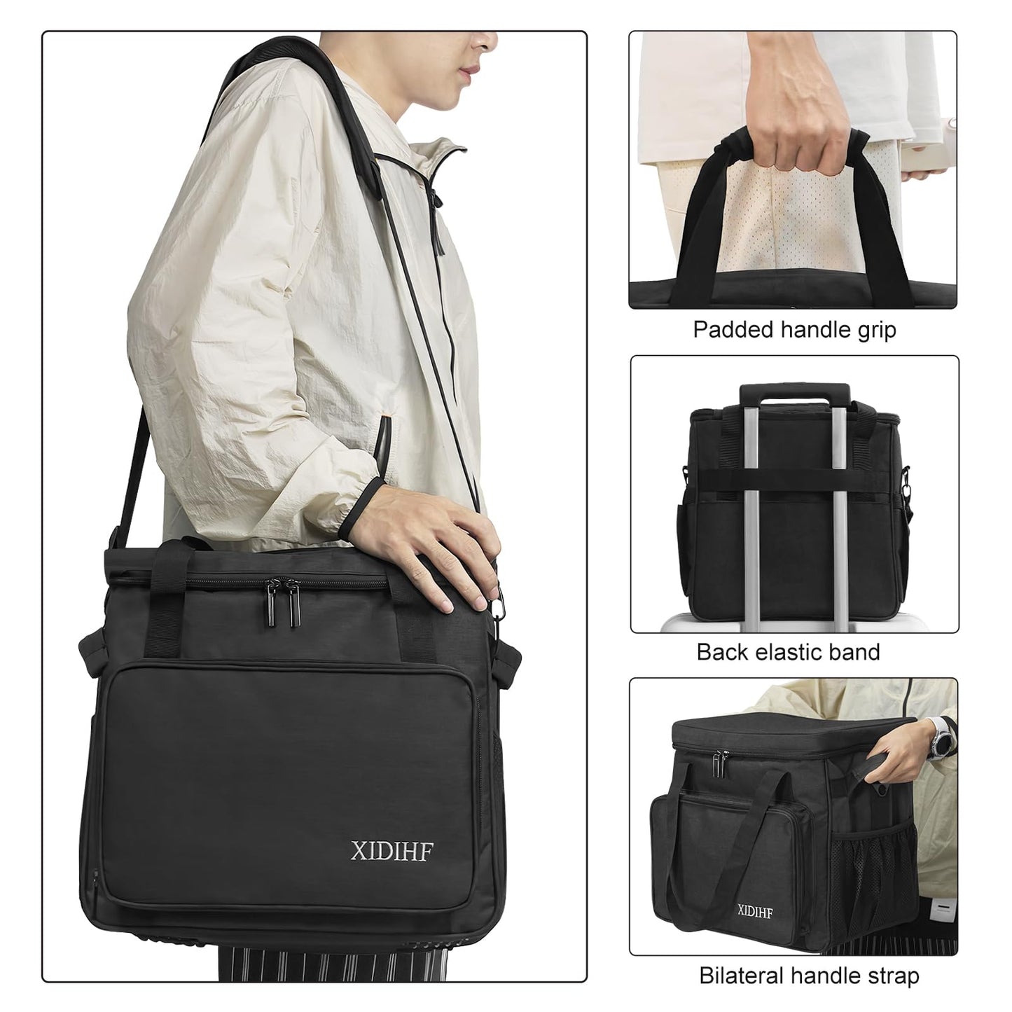 XIDIHF Stand Mixer Bag for KitchenAid 4.5–5 Qt, Portable Storage & Travel Carrying Case with Accessory Pockets – Black