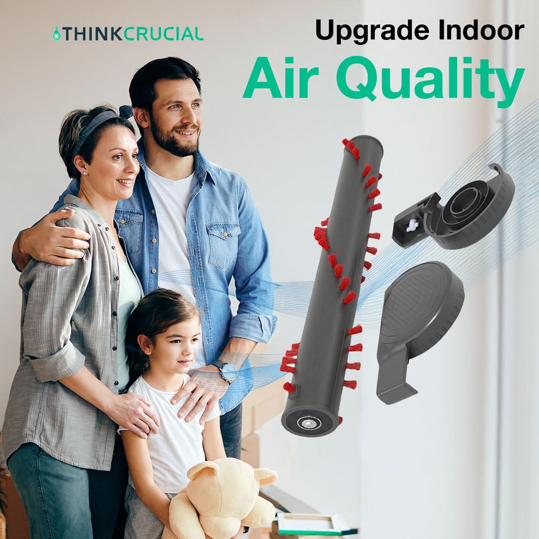 Replacement 1 Vacuum Roller and 2 Right-Side Caps – Compatible with Dyson™ Part # 917391-01, 914123-01 – Fits Dyson™ Models DC-25, DC25 – by Think Crucial (2 Right-Side Caps, 1 Roller)