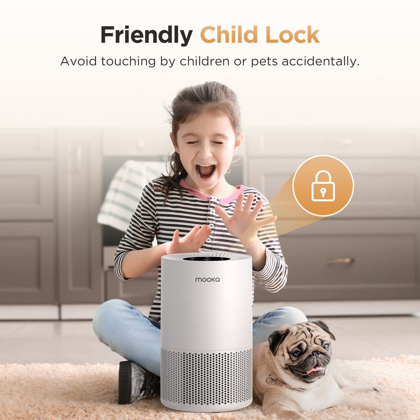Air Purifiers for Home Large Rooms up to 1200ft², MOOKA H13 True HEPA Air Purifier for Bedroom Pets with Aromatherapy, Child Lock, 13dB Ultra-Quiet Air Cleaner for Smoke, Odor, Dander, Pollen
