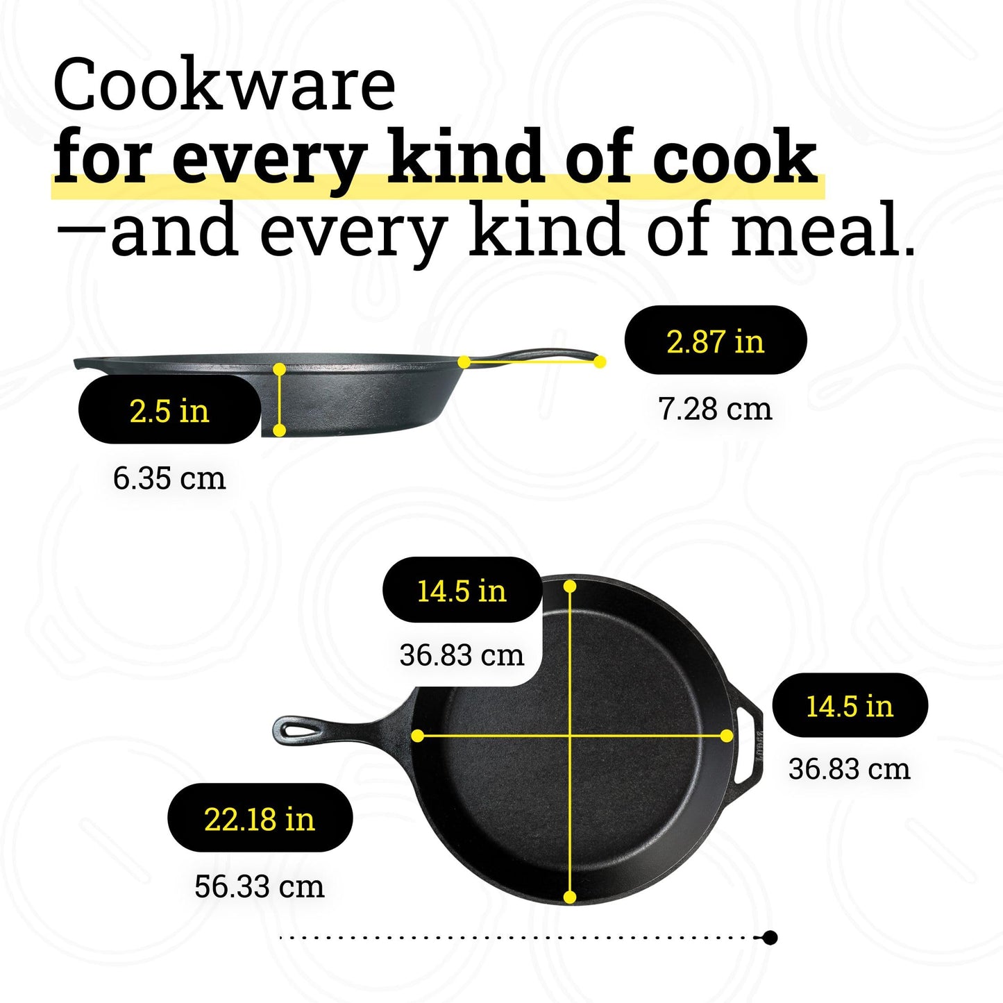 Lodge Seasoned Cast Iron Skillet 15 Inches - Frying Pan for the Stove, Grill or Campfire - Cooks Evenly - Features Easy-Grip Teardrop Handle - Non-Toxic, Nonstick & Long-Lasting