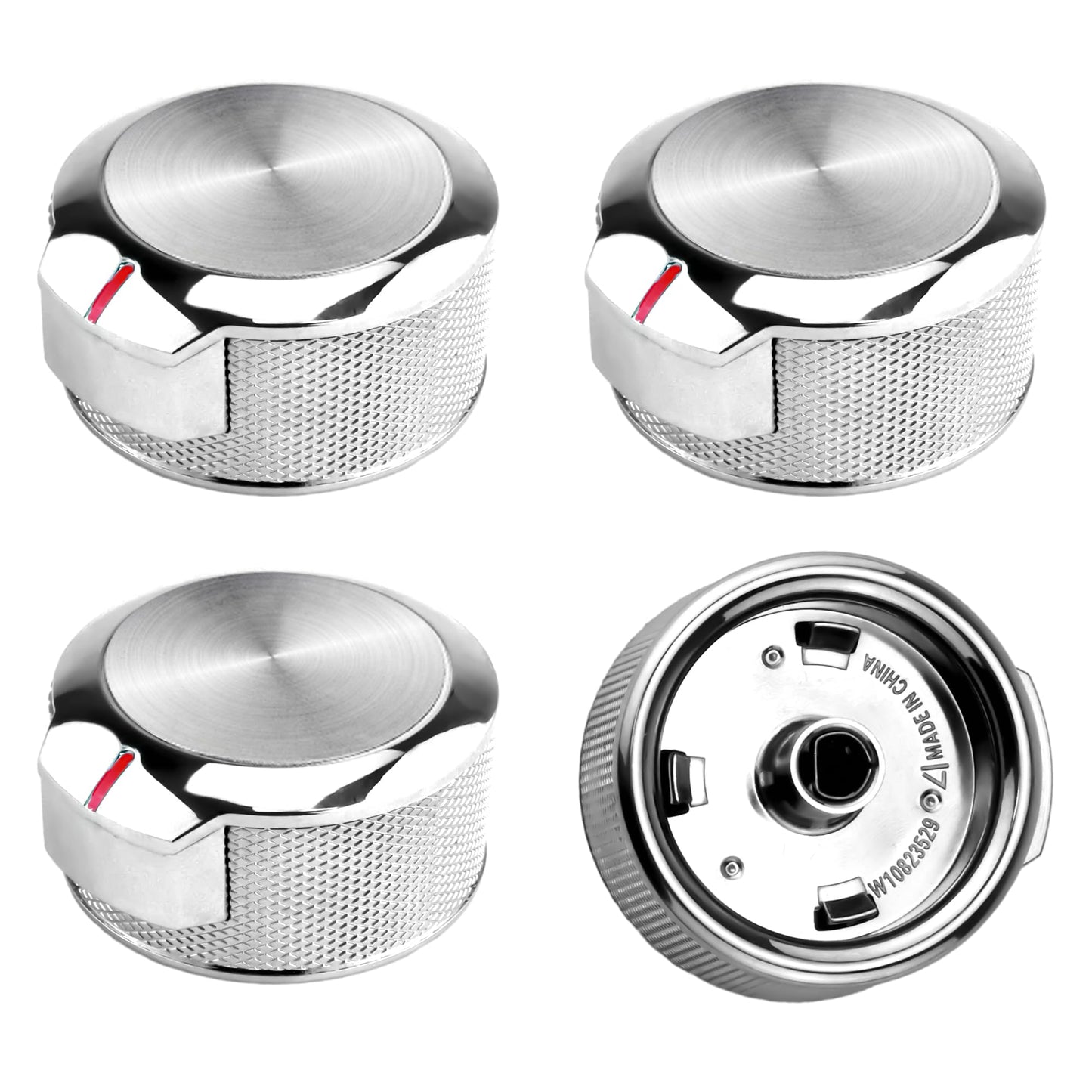 W10823529 Oven Range Control Knob - for Whirlpool KitchenAid Oven Range Stove Knob - Replaces W11156487 AP6285576 EAP12347719 PS12347719 4546228-4 pcs