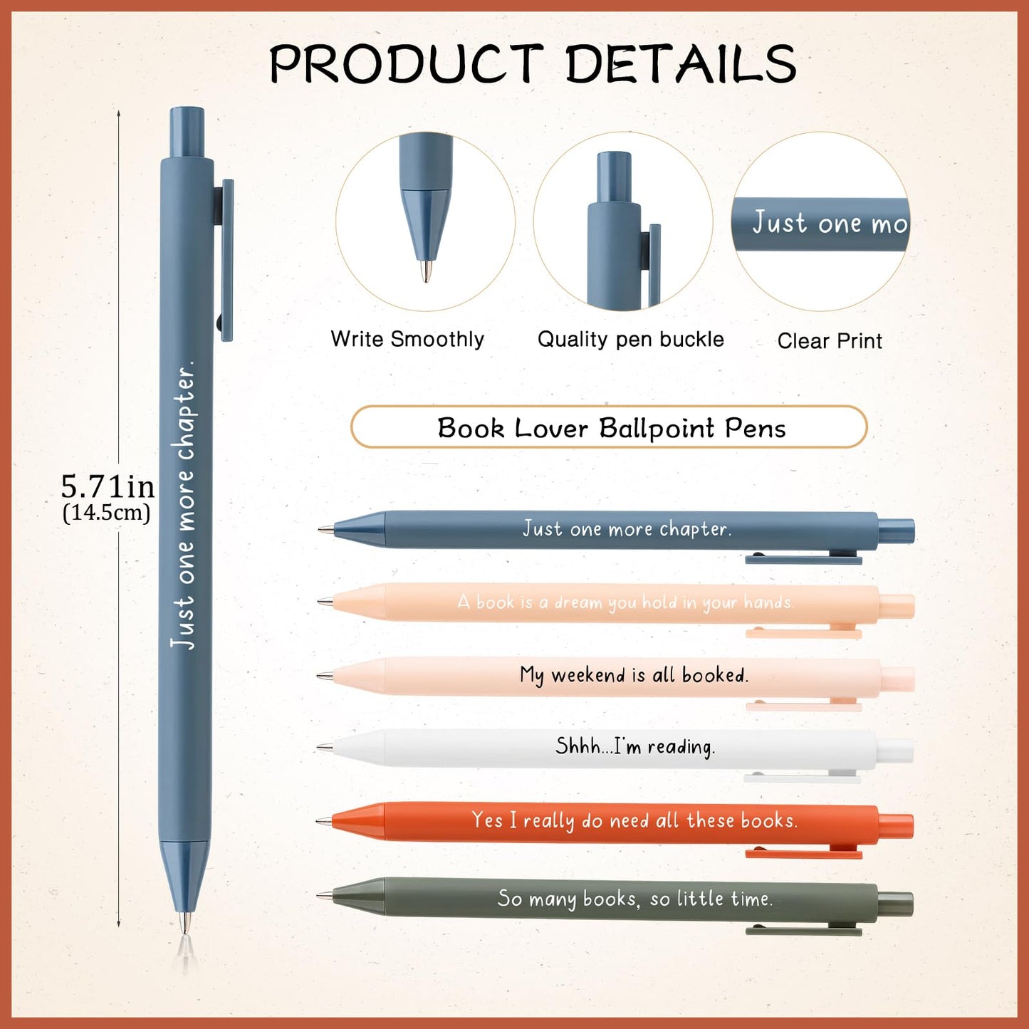 Supervitae 96 Set Book Lover Gift Bulk Librarian Inspirational Notebook Ballpoint Pen Club Favors Reading Journal for Reader Bookish Student Teacher Graduation Appreciation Gift (Morandi)